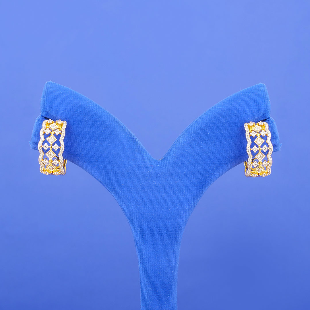 18K Yellow Gold Diamond 'Bali' Earrings