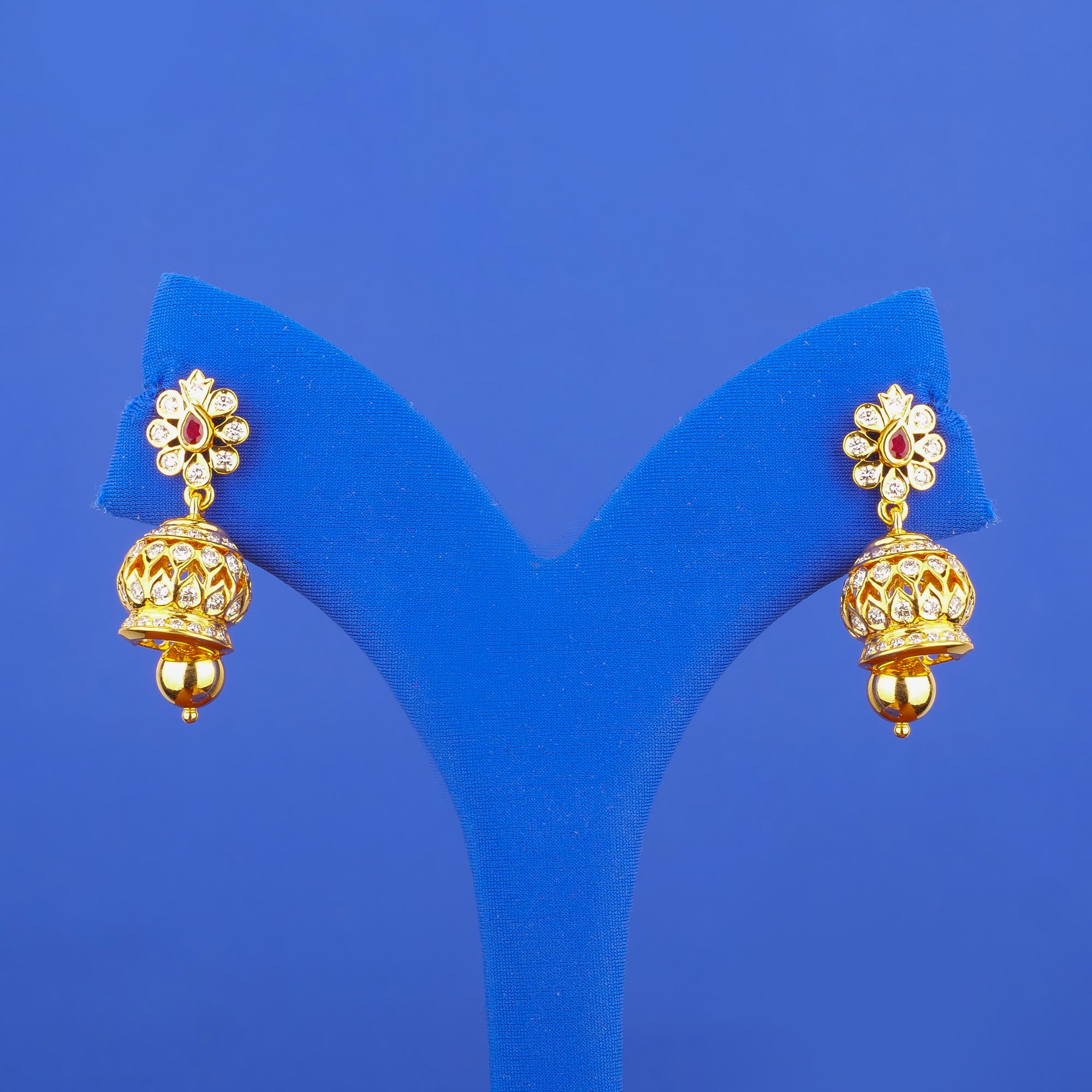 22K Diamond 'Jhumka' Earrings