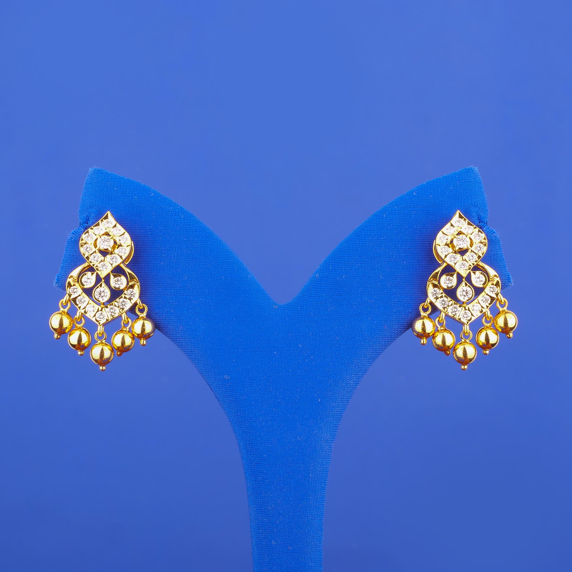 22K Diamond 'Chandbali' Earrings