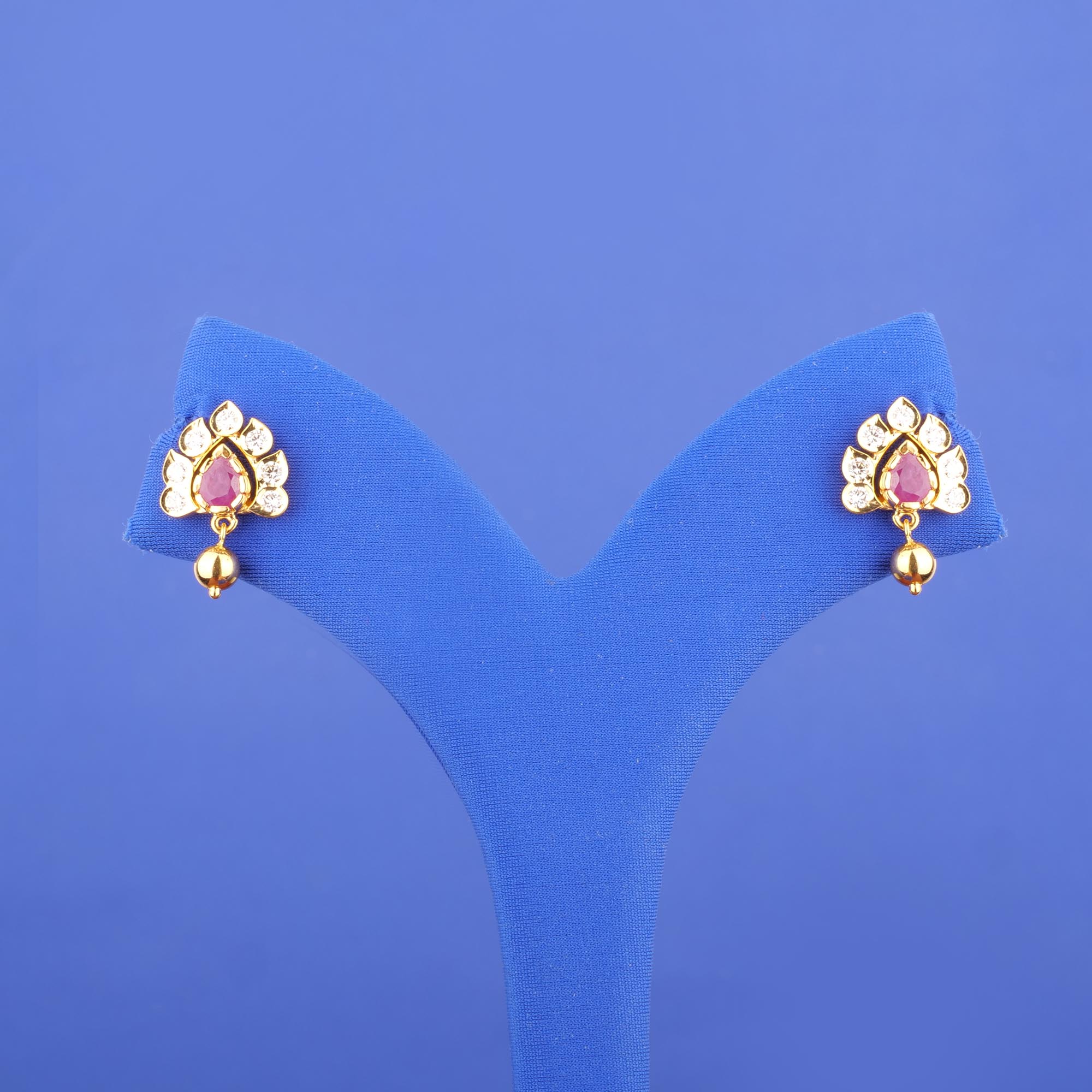 22K Diamond 'Drop' Earrings