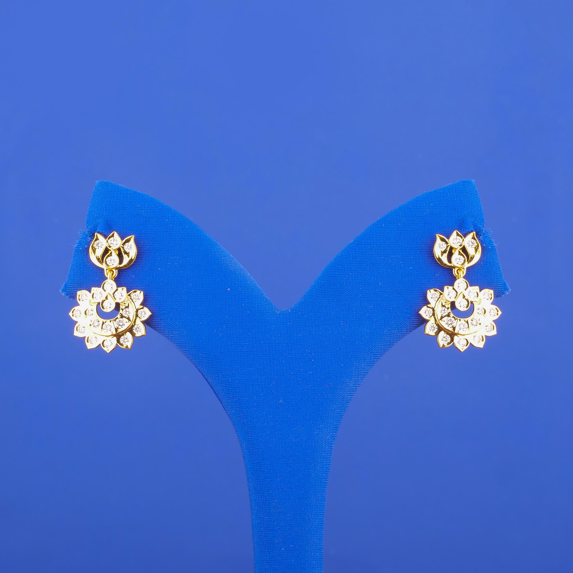 22K Diamond 'Chandbali' Earrings