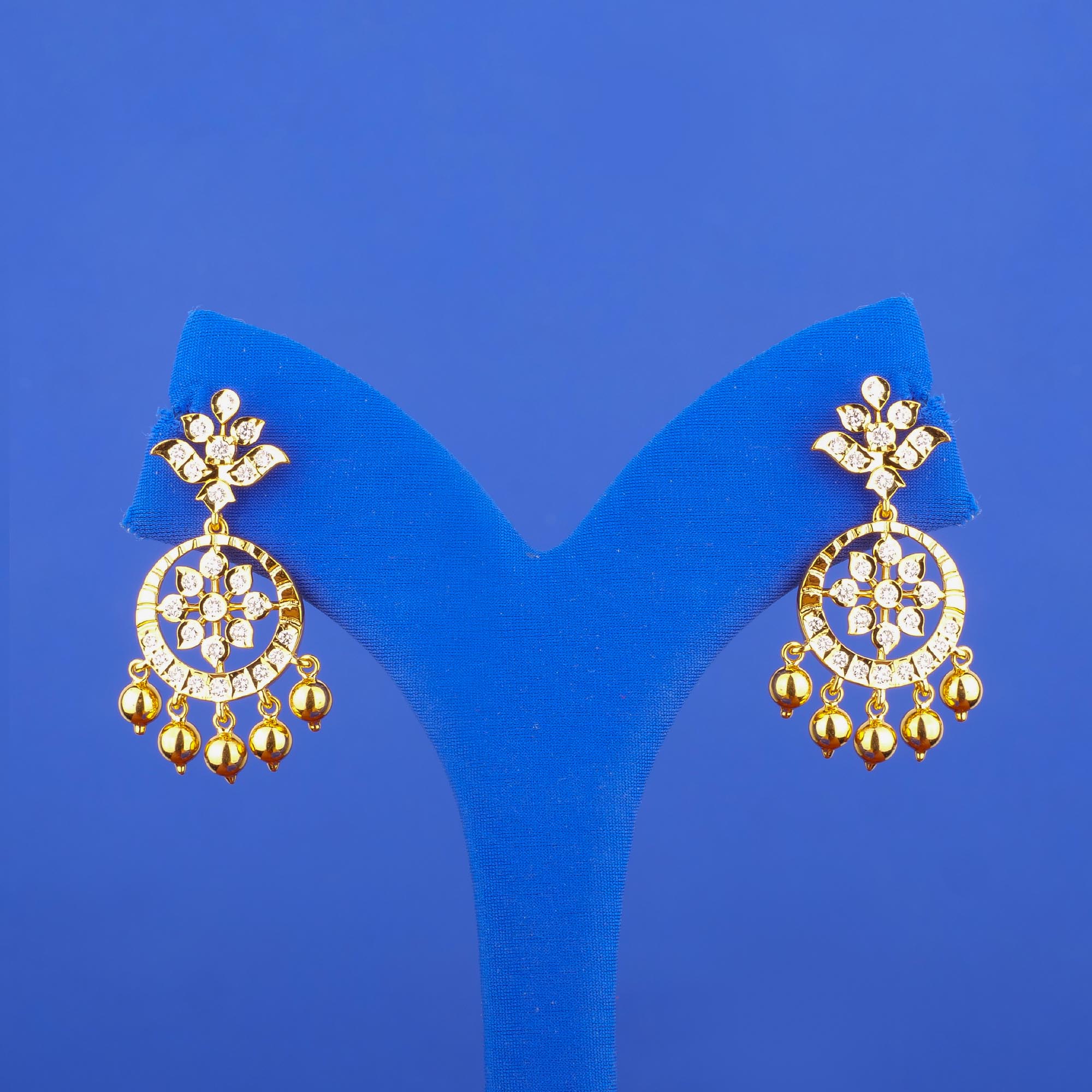 22K Diamond 'Chandbali' Earrings