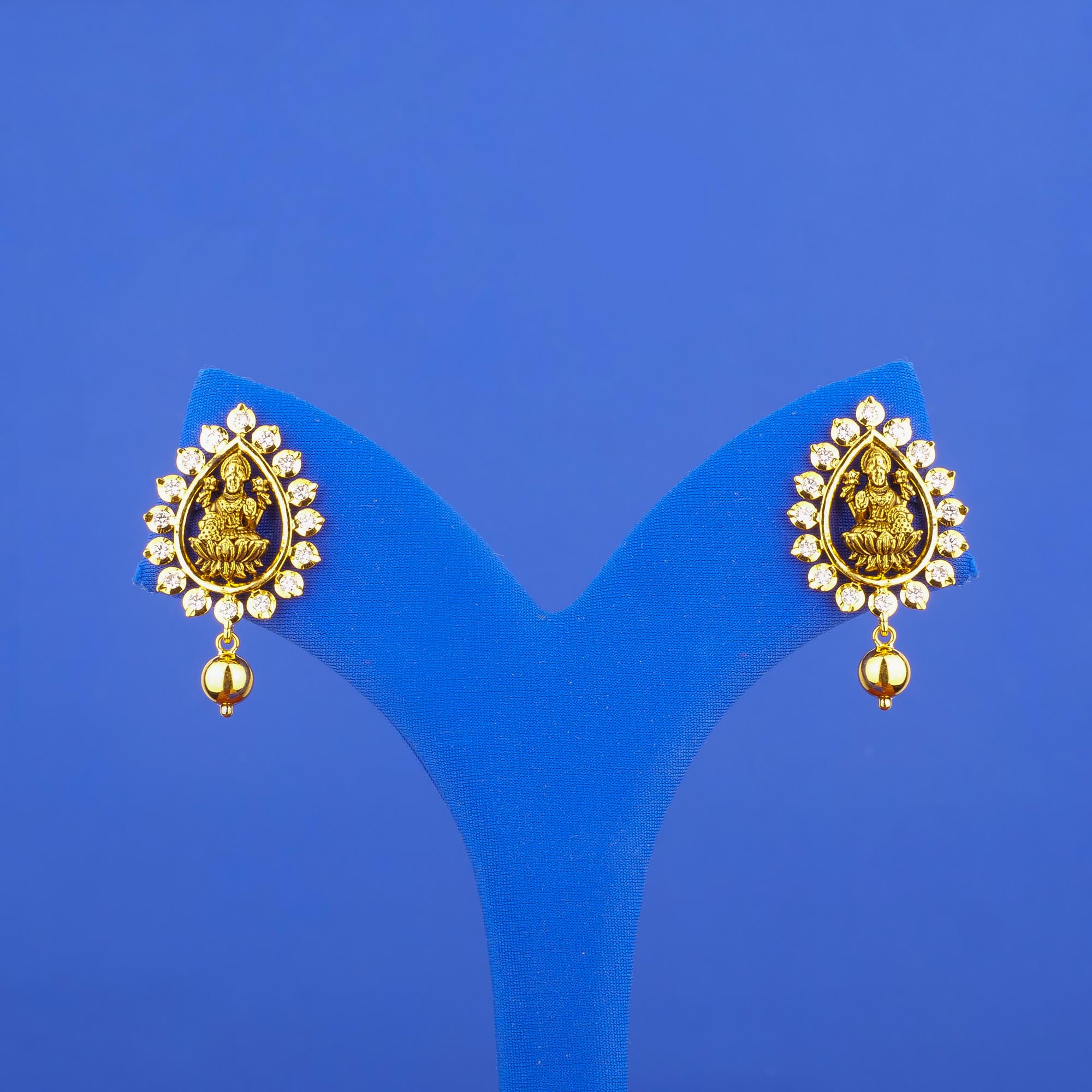 22K Diamond Lakshmi 'Drop' Earrings