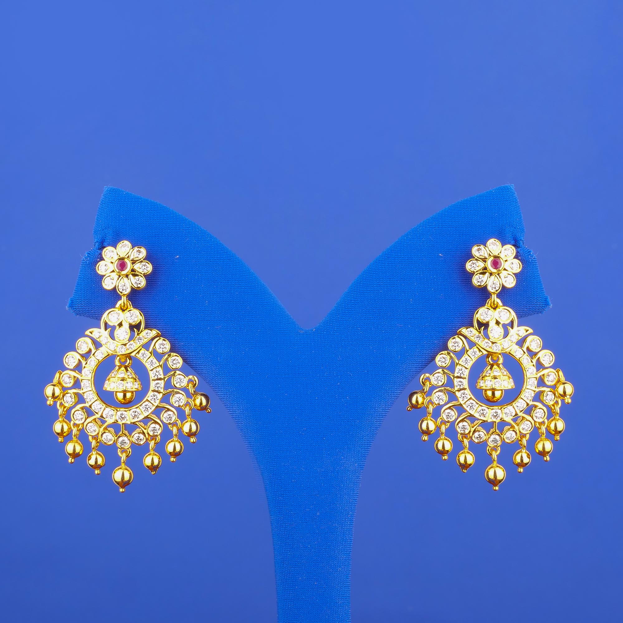 22K Diamond 'Chandbali' Earrings