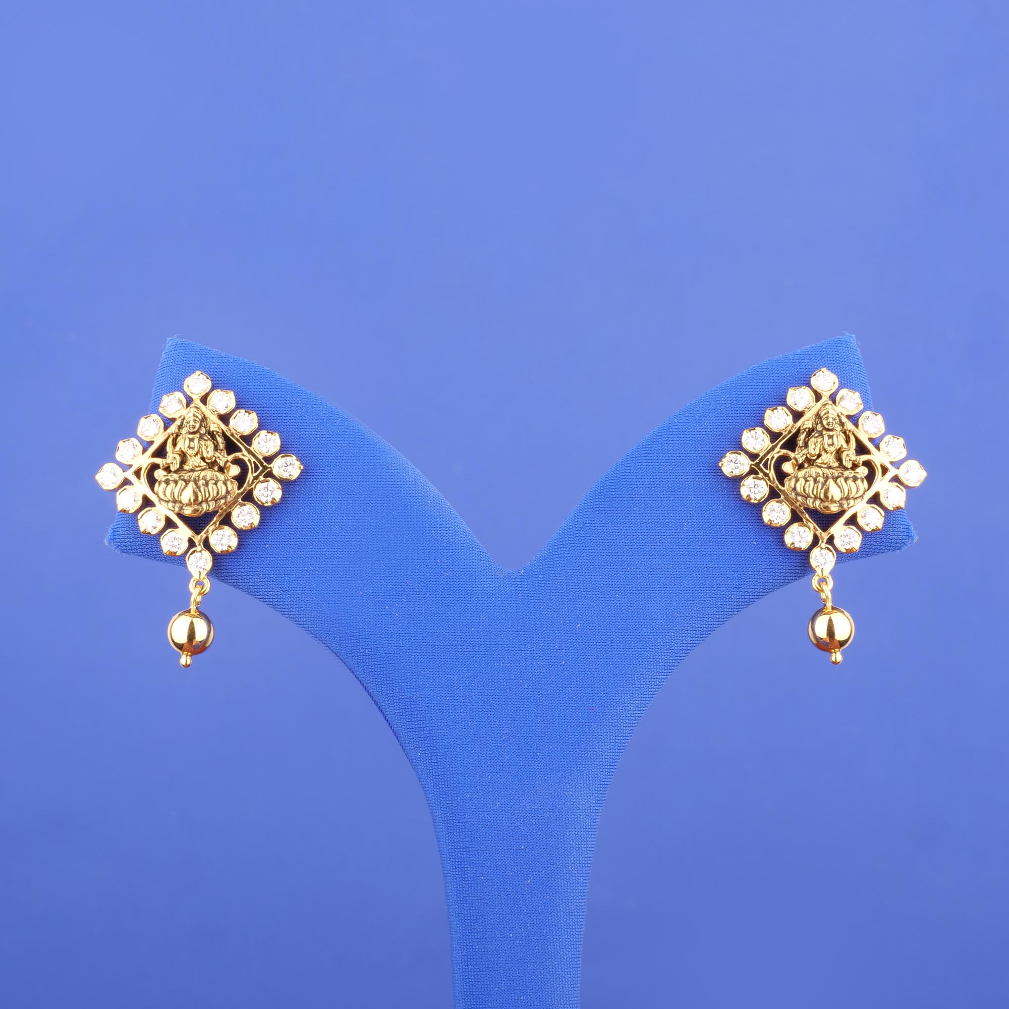 22K Diamond Lakshmi 'Drop' Earrings