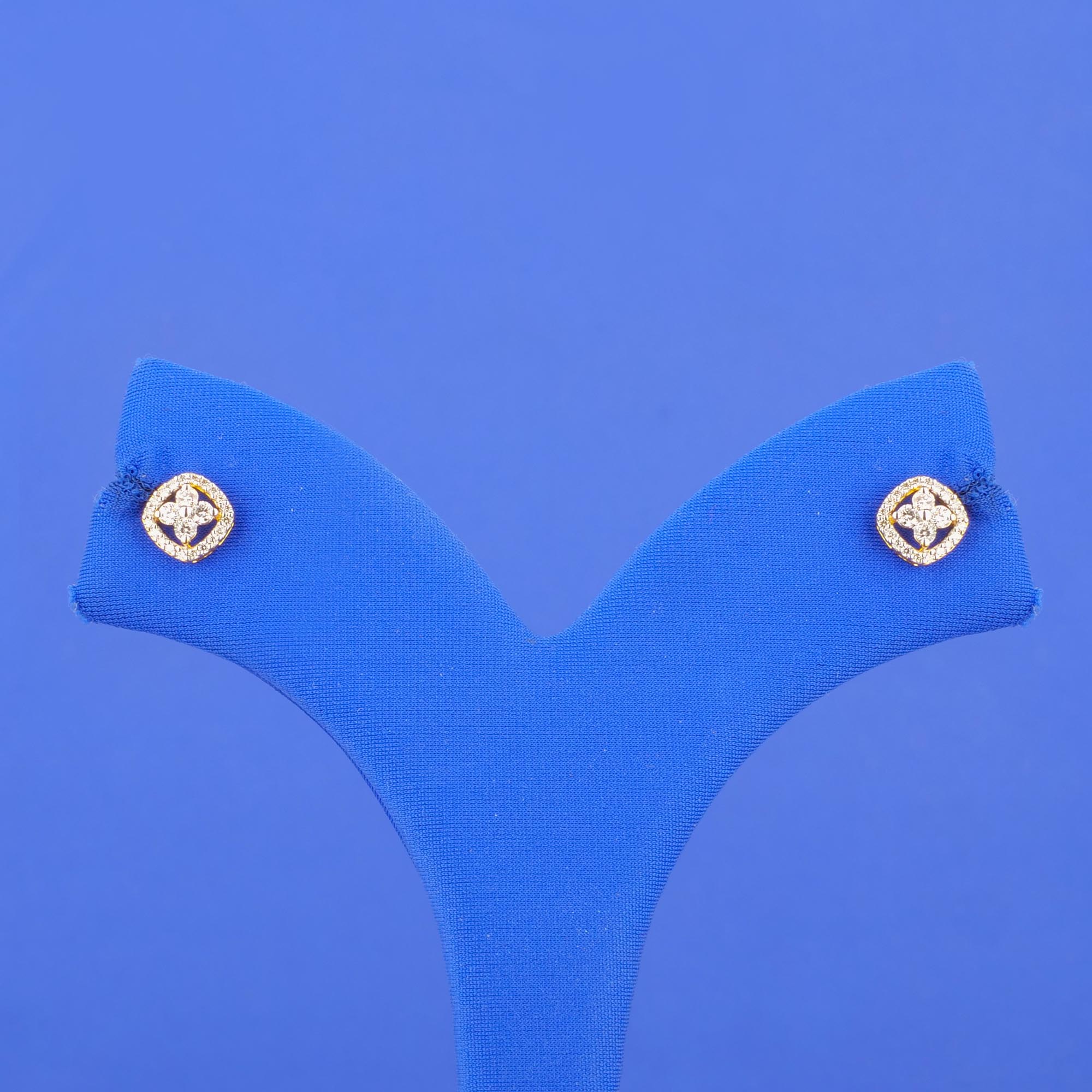18K Yellow Gold Diamond Earrings