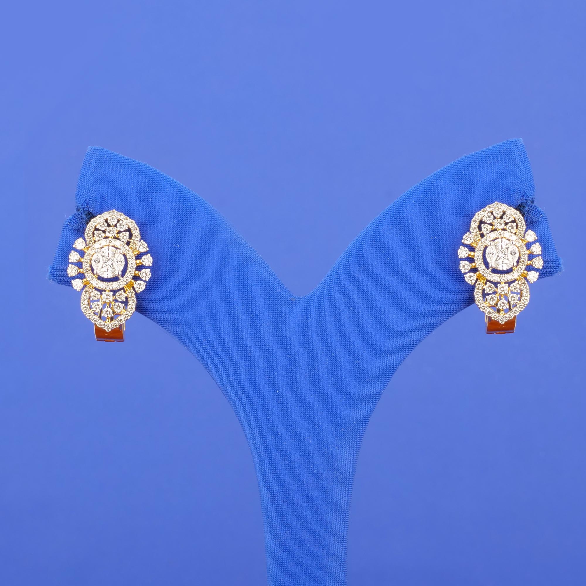 18K Yellow Gold Diamond 'C' Earrings