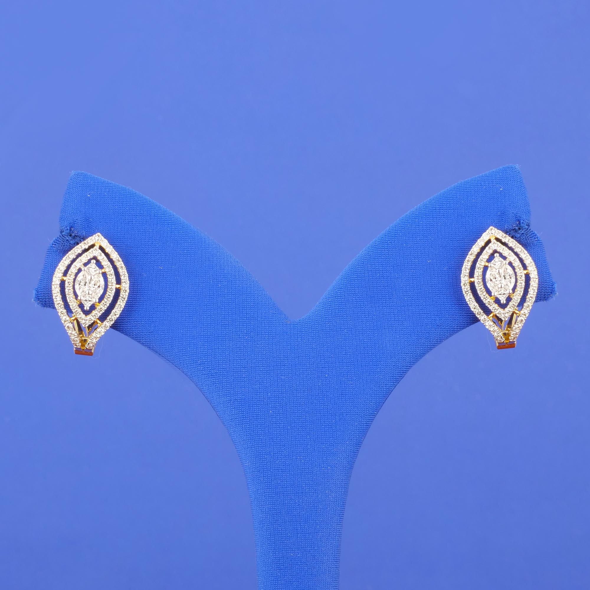 18K Yellow Gold Diamond 'C' Earrings