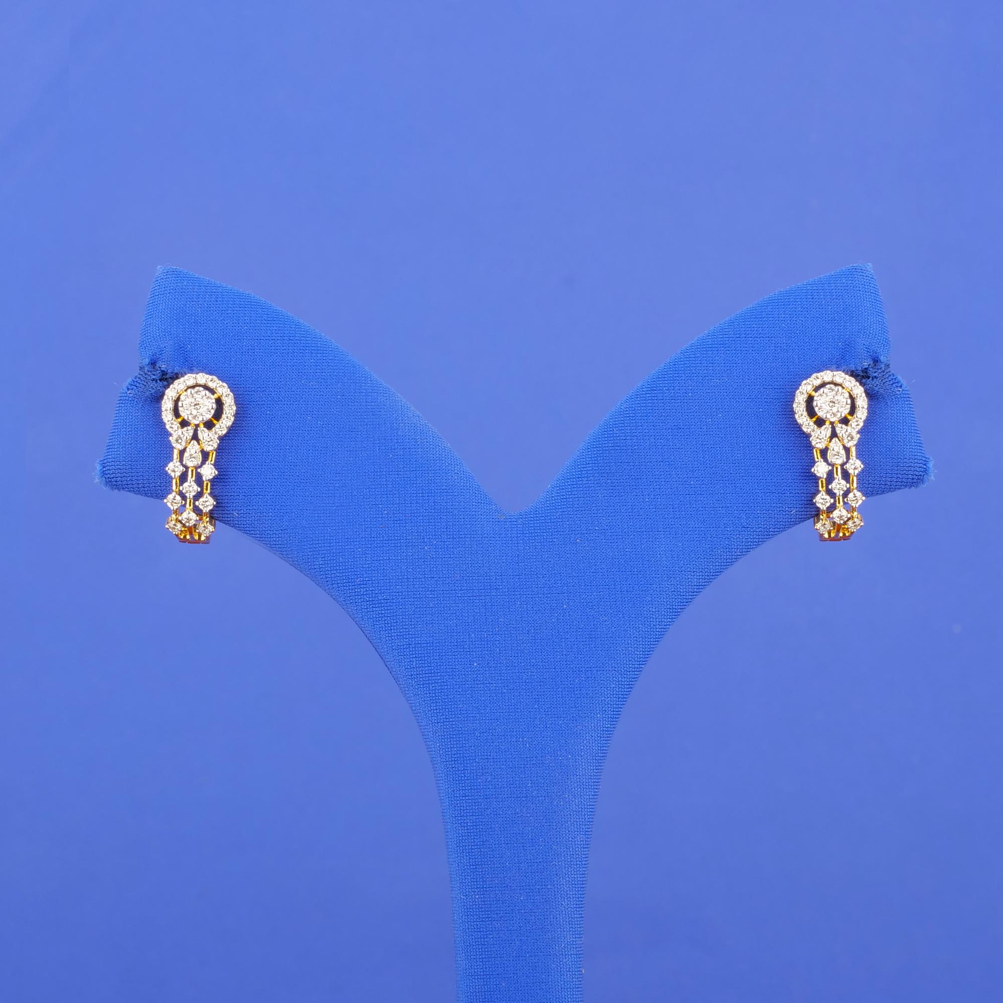 18K Yellow Gold Diamond 'C' Earrings