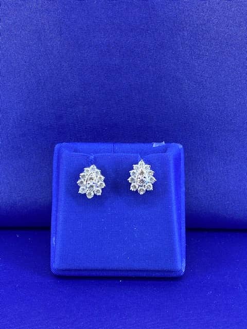 Handmade 18k White Gold Diamond Earrings