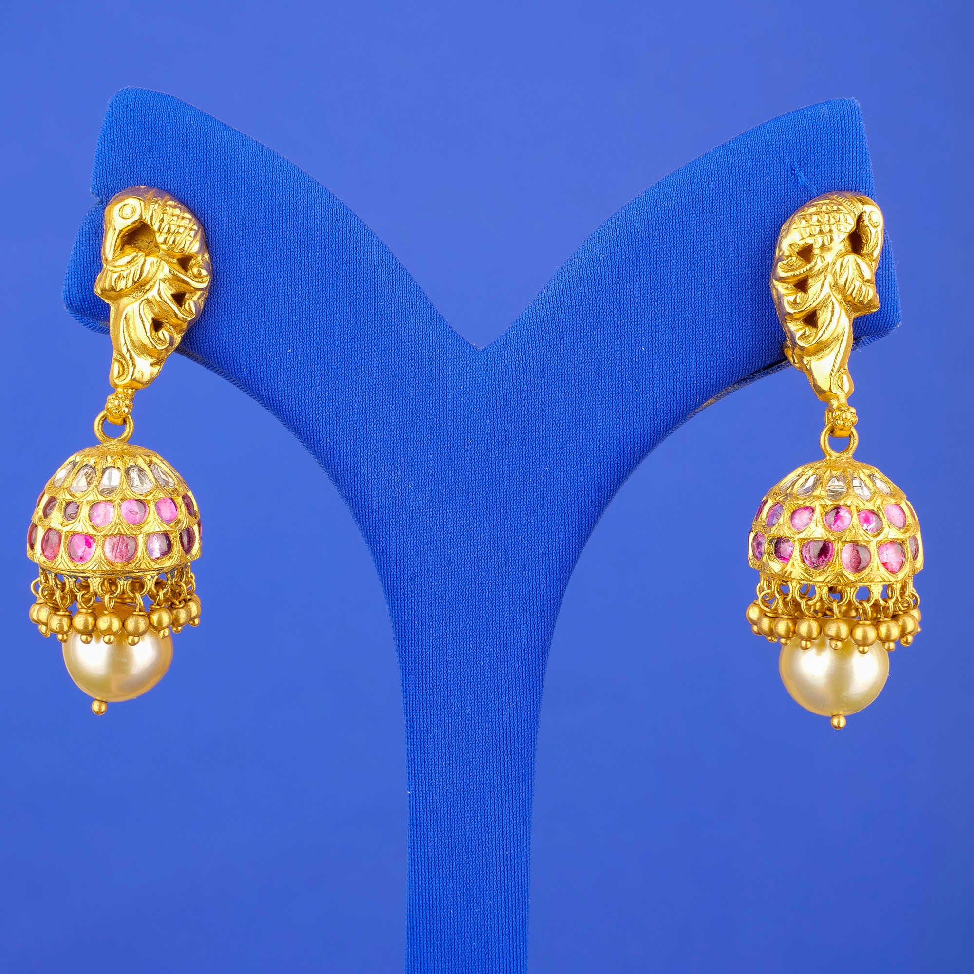 22k Gold 'Antique' Polki Diamond Earrings