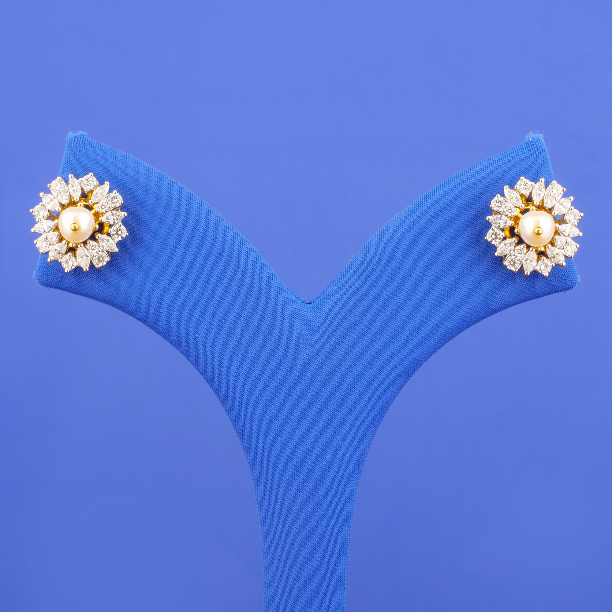 18K Yellow Gold Diamond Pearl 'Detachable' Earrings