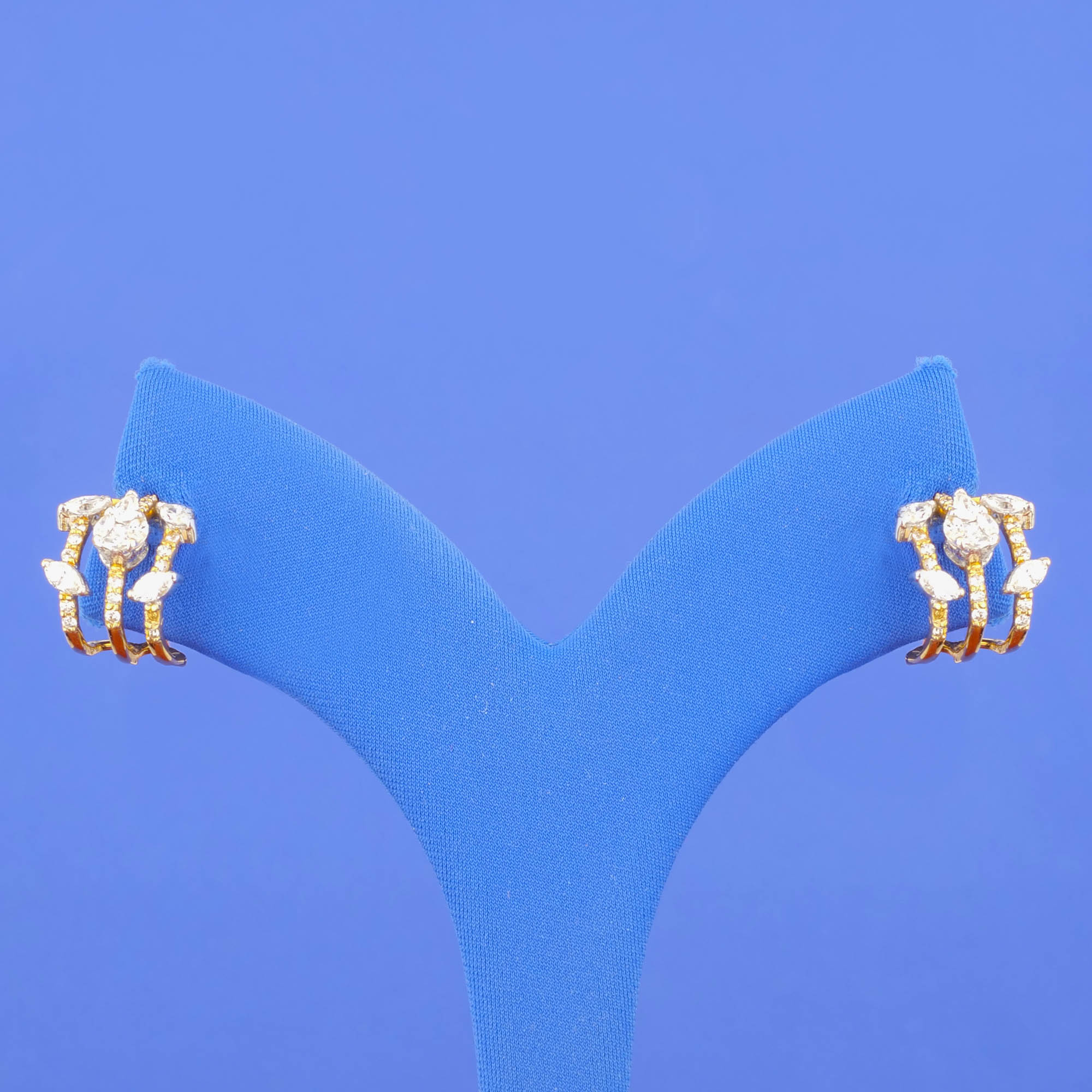 18K Yellow Gold Diamond Earrings