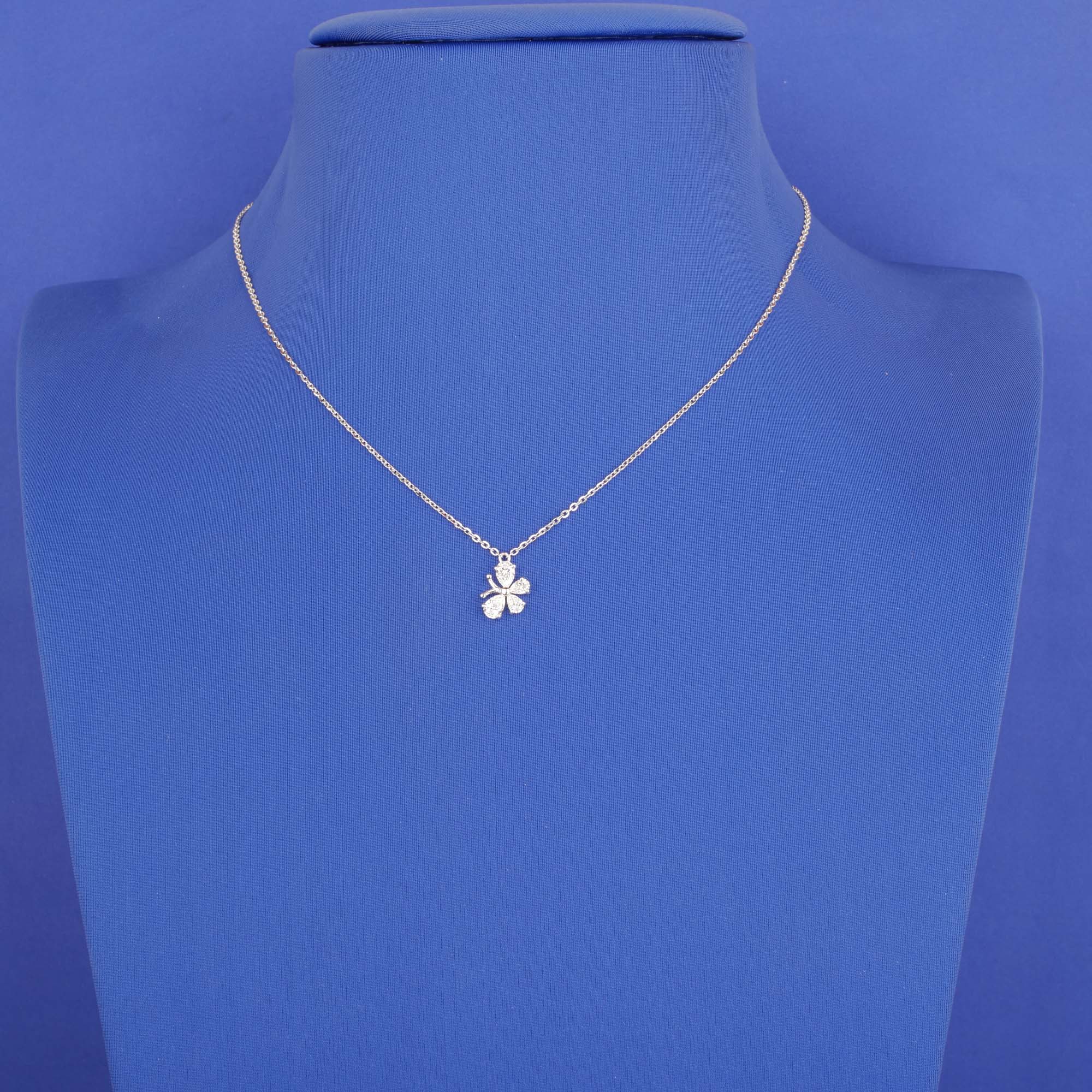 18K White Gold Diamond 'Butterfly' Necklace