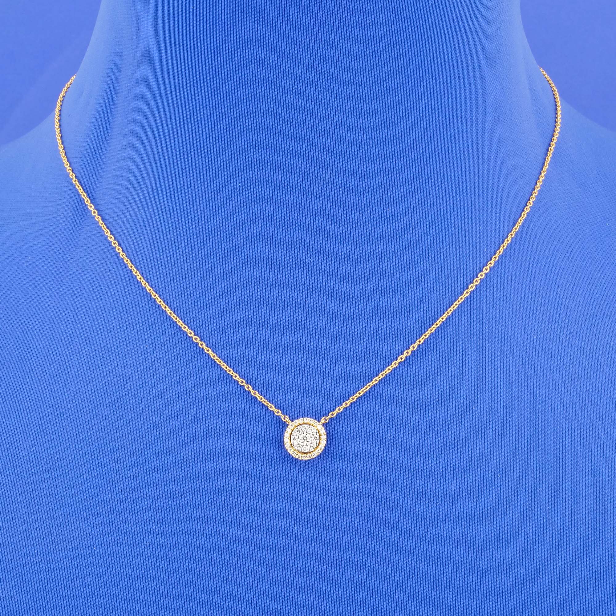 18K White Gold and Yellow Gold Diamond Necklace