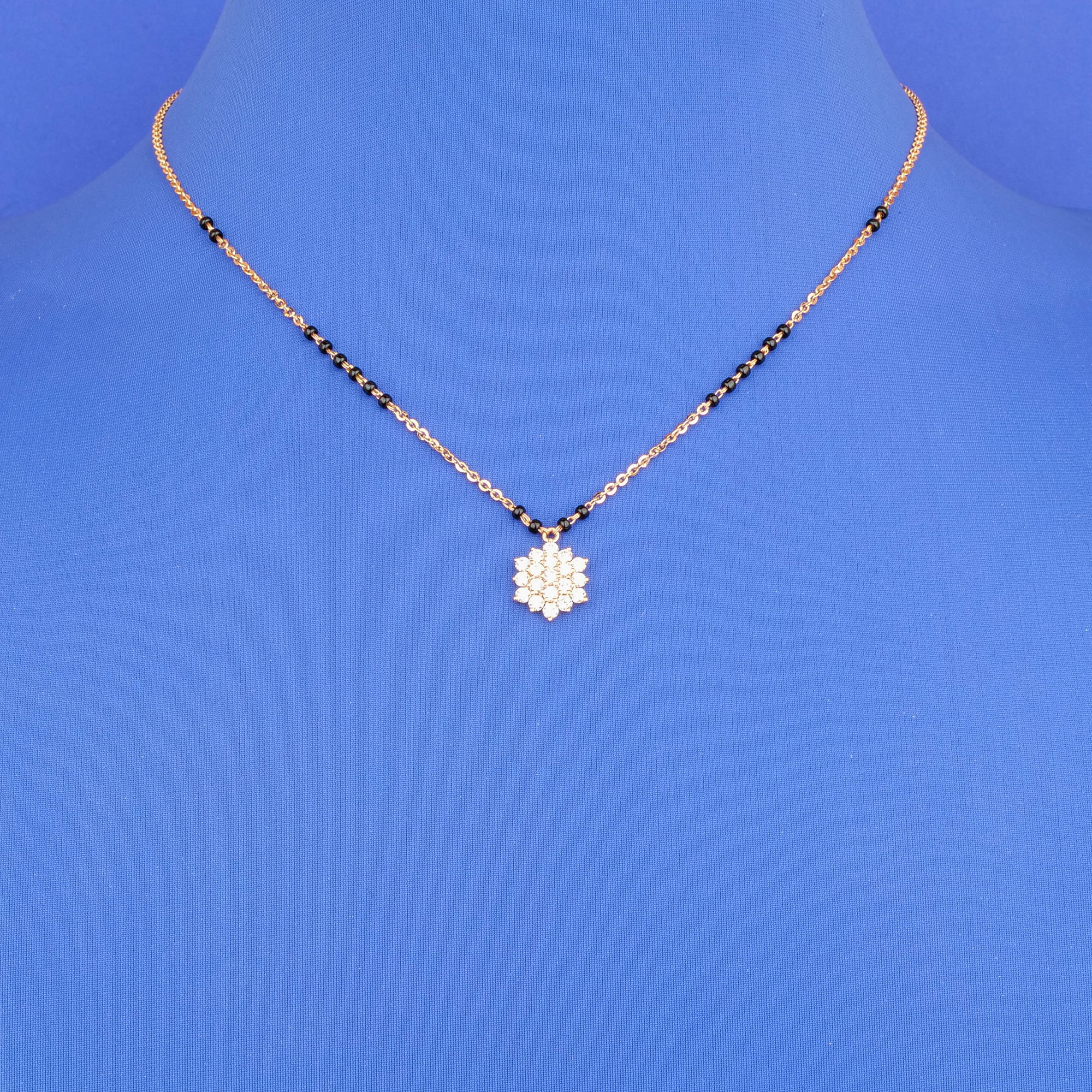 18K RG Diamond Mangalsutra Necklace