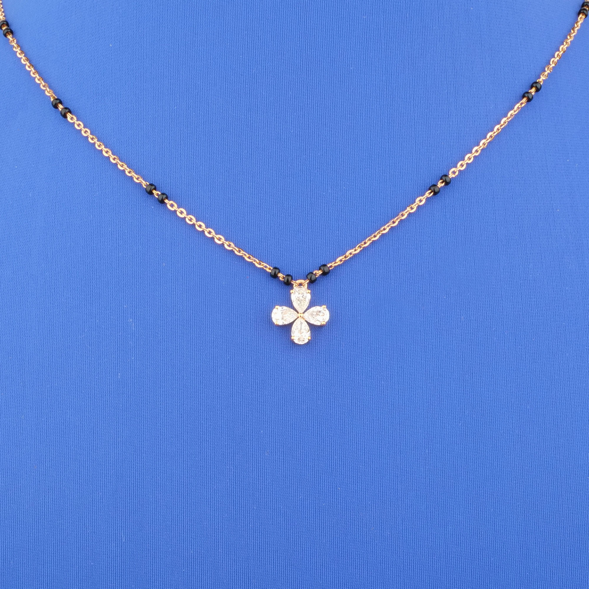 18K Rose Gold Diamond Mangalsutra Necklace