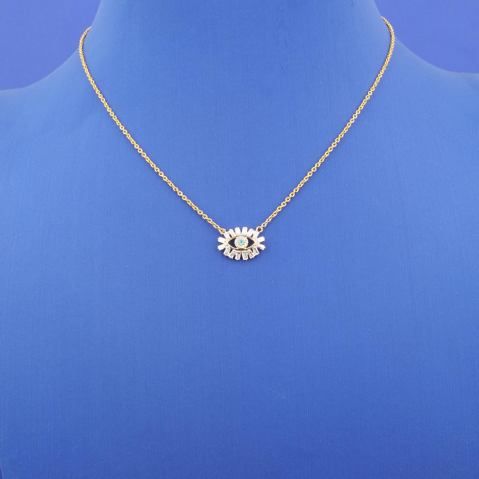 18K Yellow Gold Diamond Tourmaline Necklace