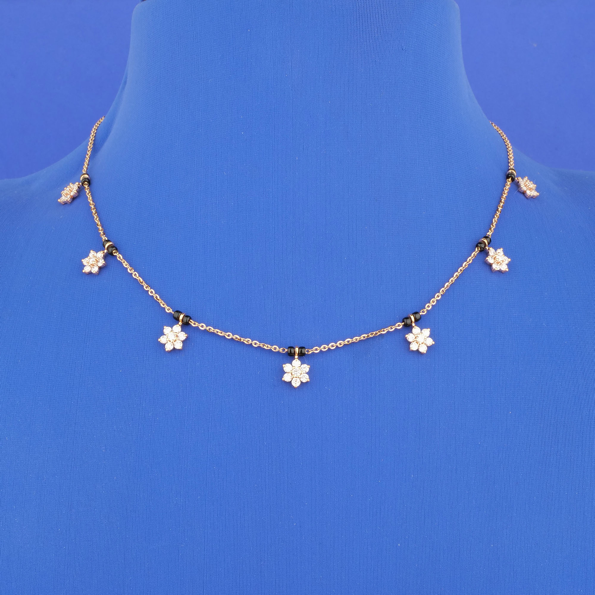 18K Rose Gold Diamond Mangalsutra Necklace (Cat. #14A)