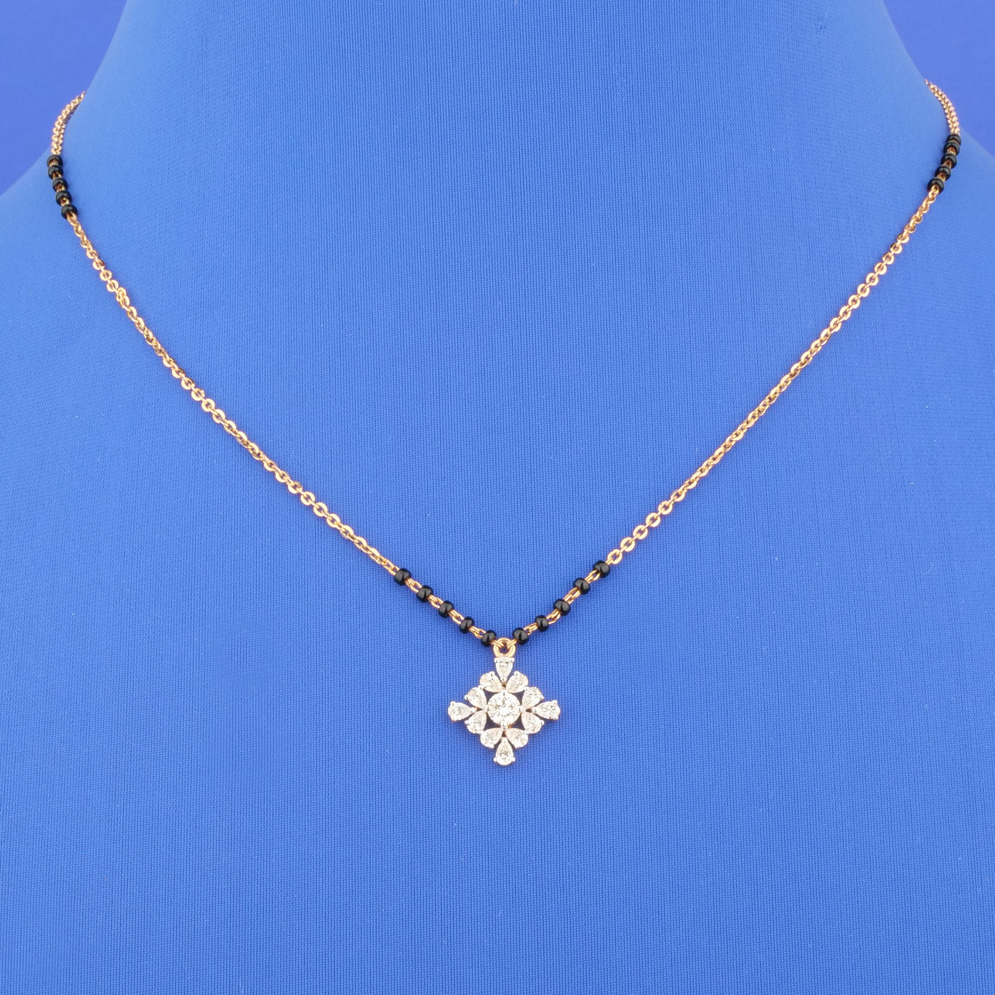 18K Rose Gold Diamond Mangalsutra Necklace