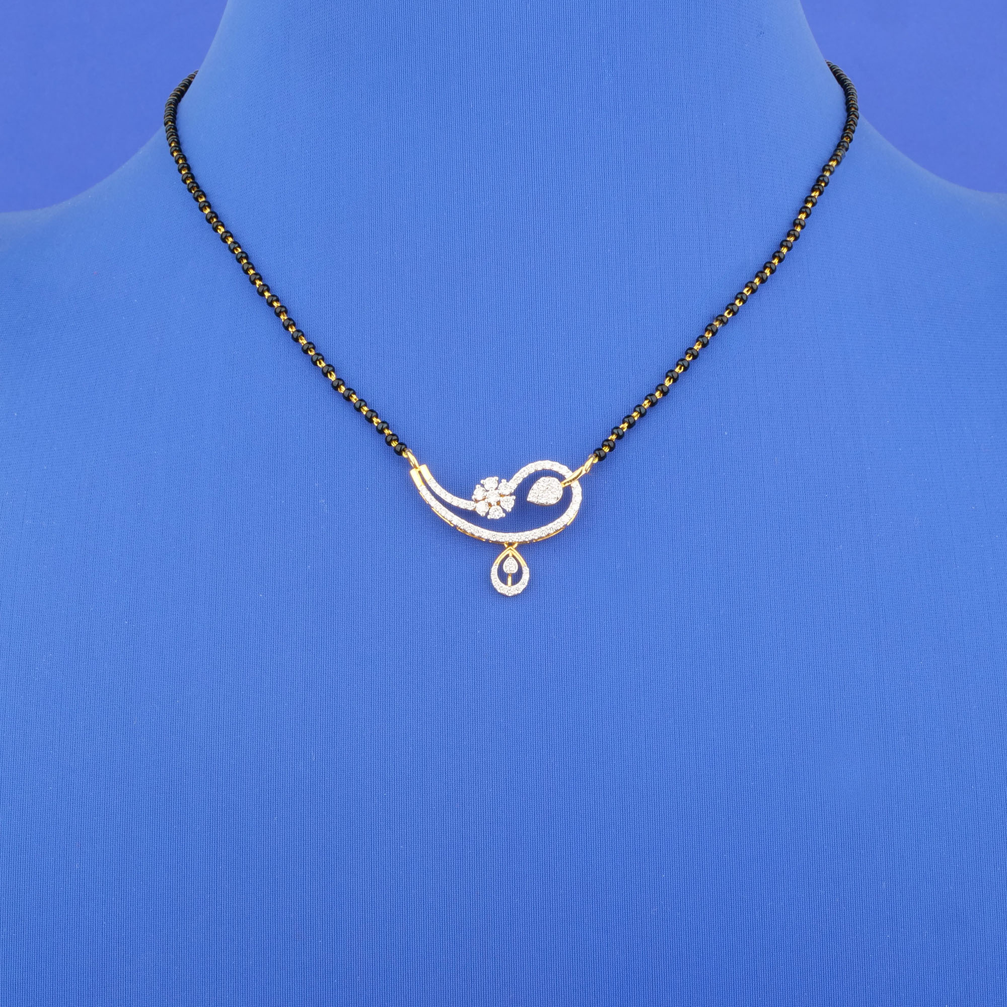 18K Yellow Gold Diamond Mangalsutra Necklace