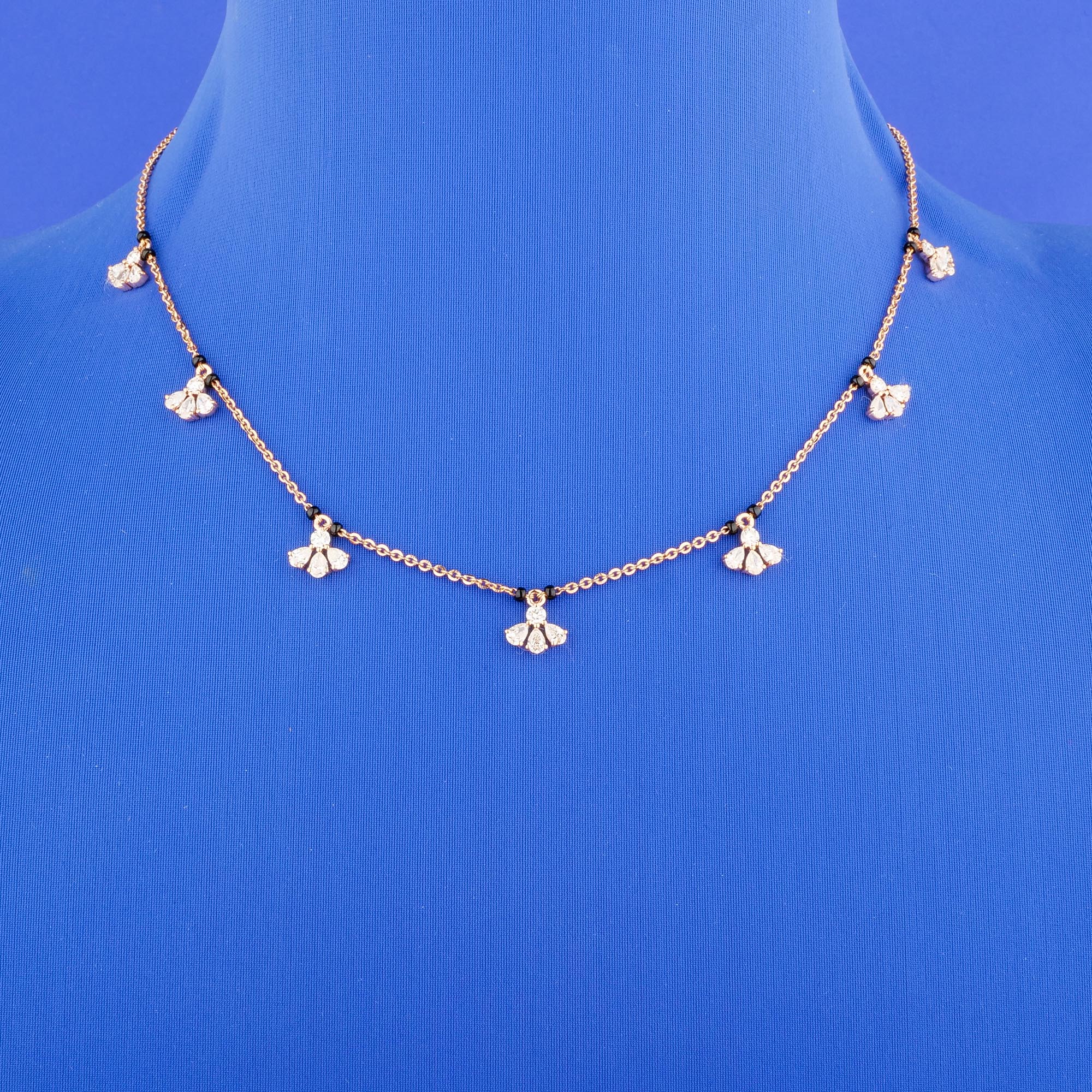 18K Rose Gold Diamond Mangalsutra Necklace