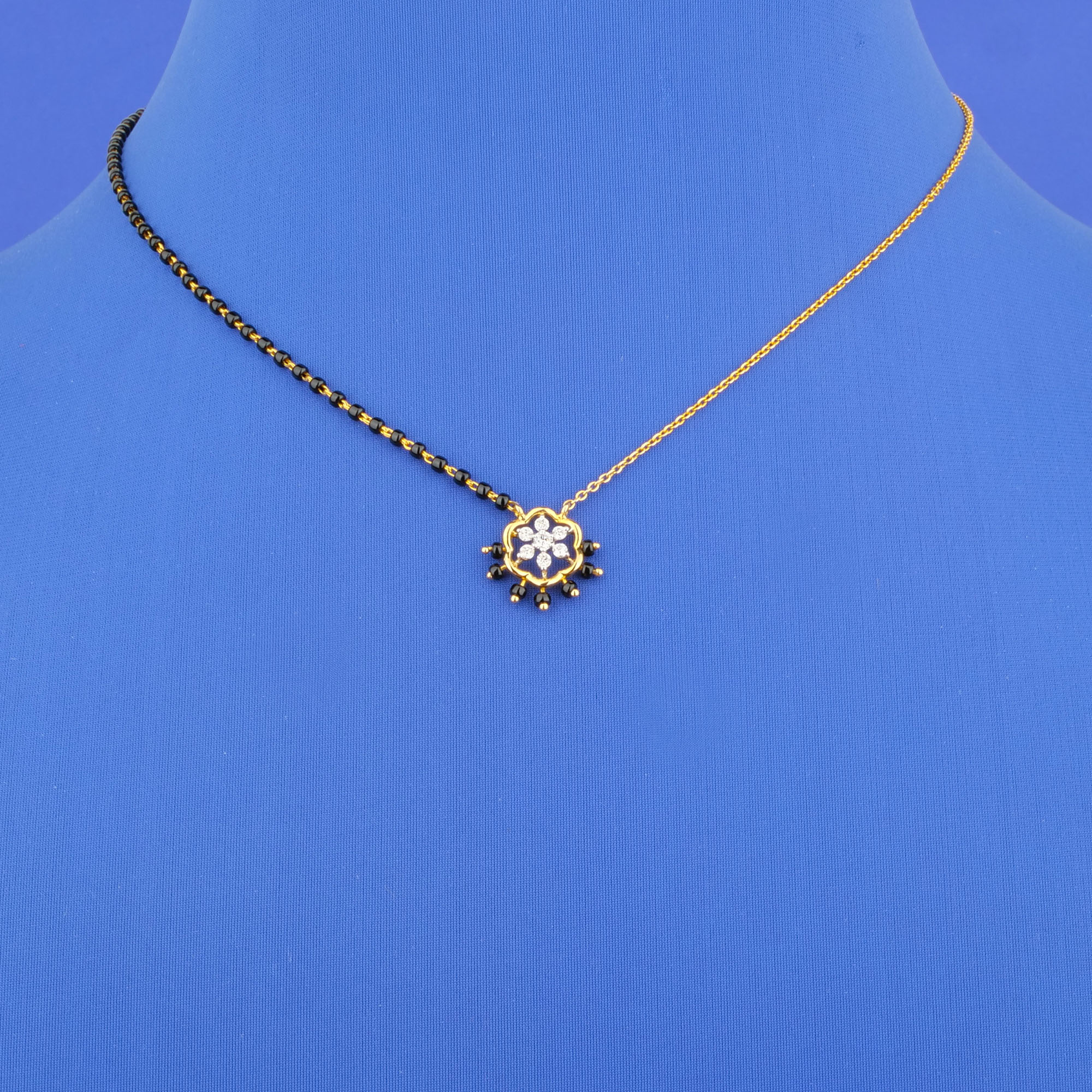 18K Yellow Gold Diamond Mangalsutra Necklace
