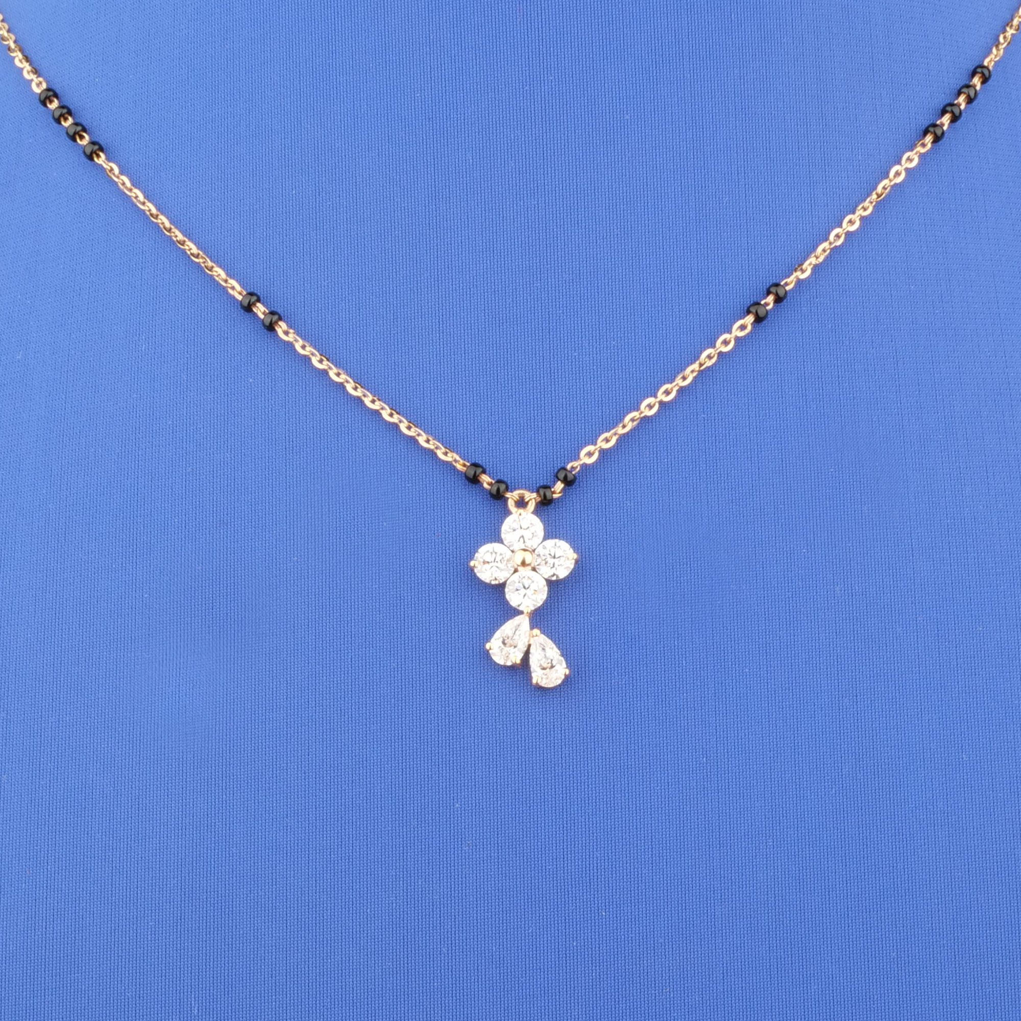 18K Rose Gold Diamond Mangalsutra Neckalce