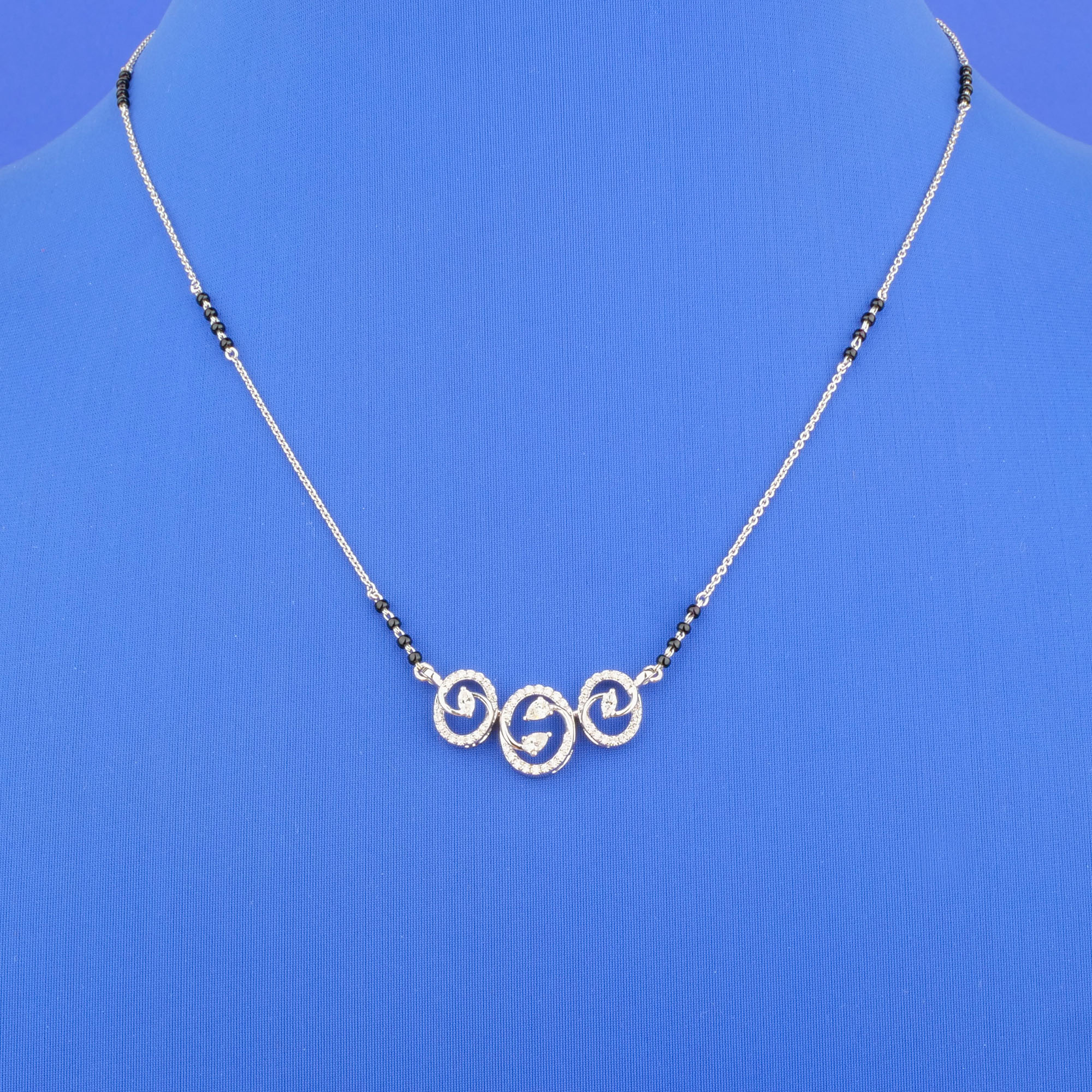 18K White Gold Diamond Mangalsutra Necklace