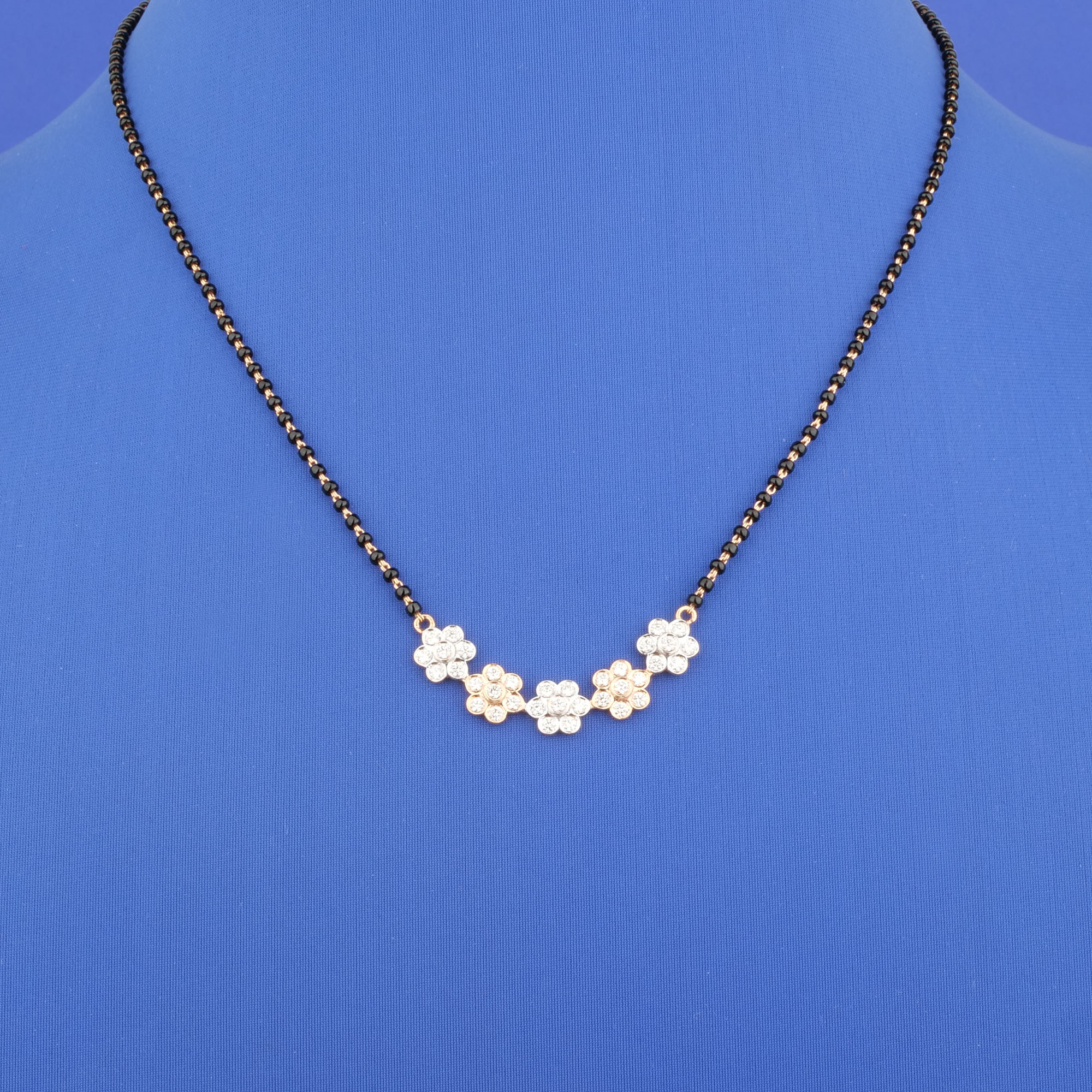 18K Rose Gold Diamond Mangalsutra Necklace