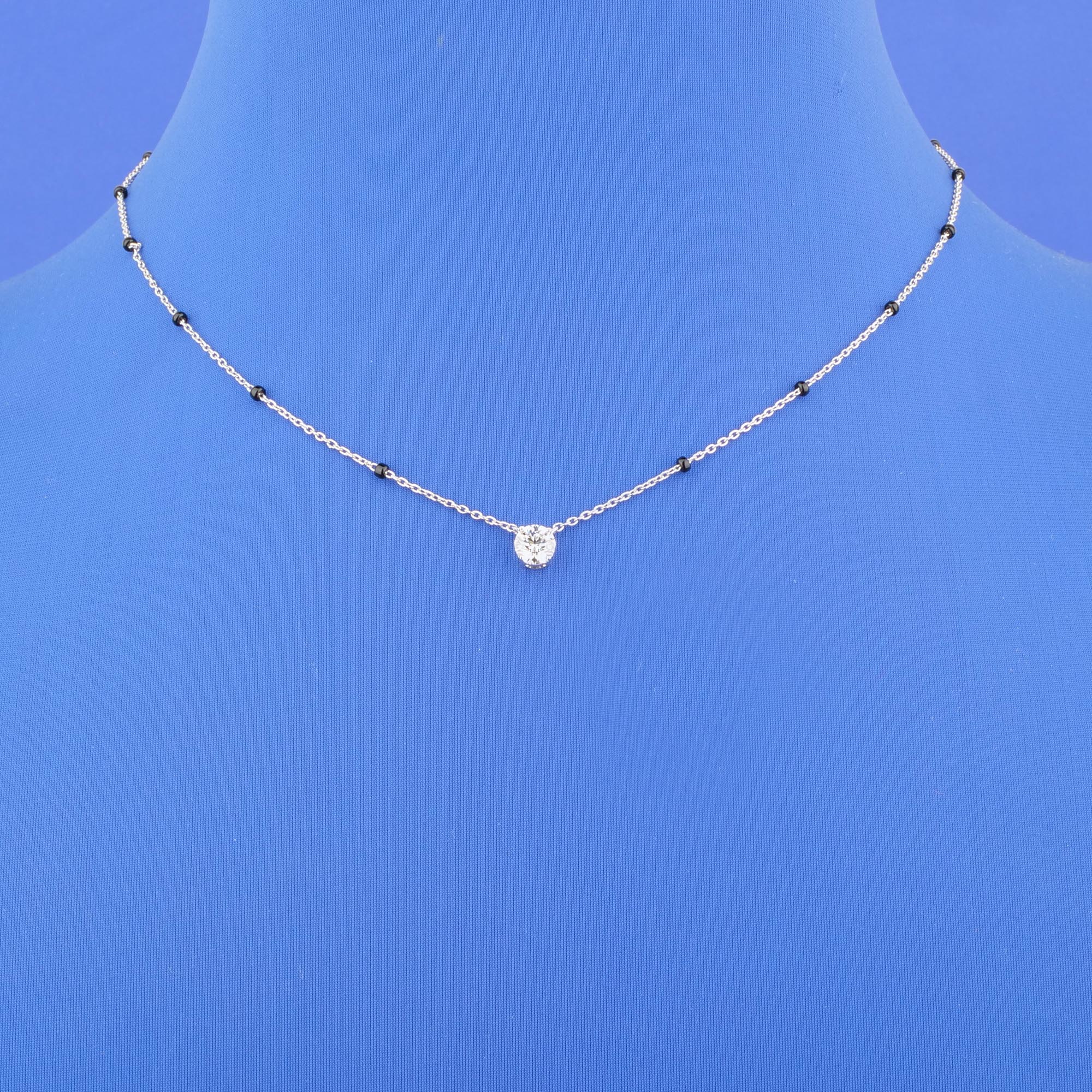 18K White Gold Diamond Mangalsutra Necklace Mounting