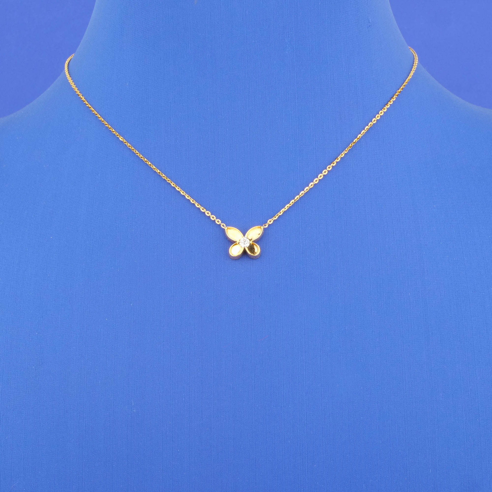 18K Yellow Gold Diamond 'Butterfly' Necklace