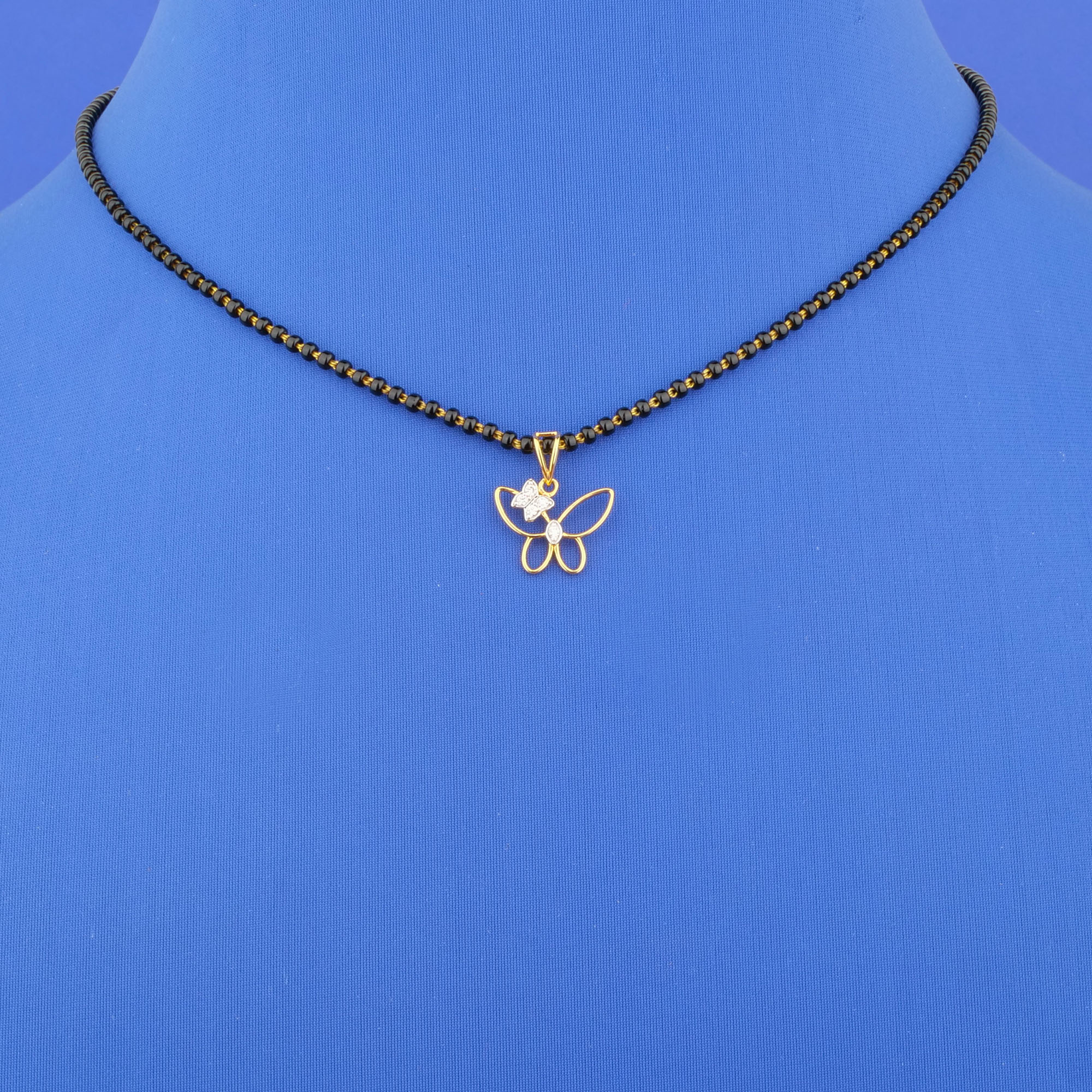 18K Yellow Gold Diamond Mangalsutra Necklace