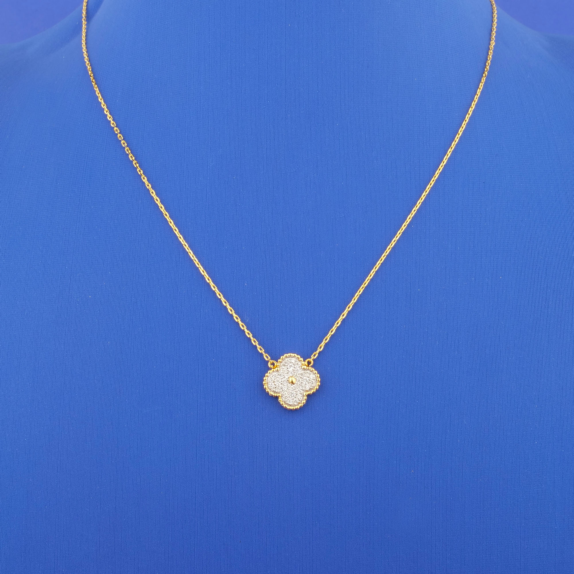 18K Yellow Gold Diamond 'Clover' Necklace