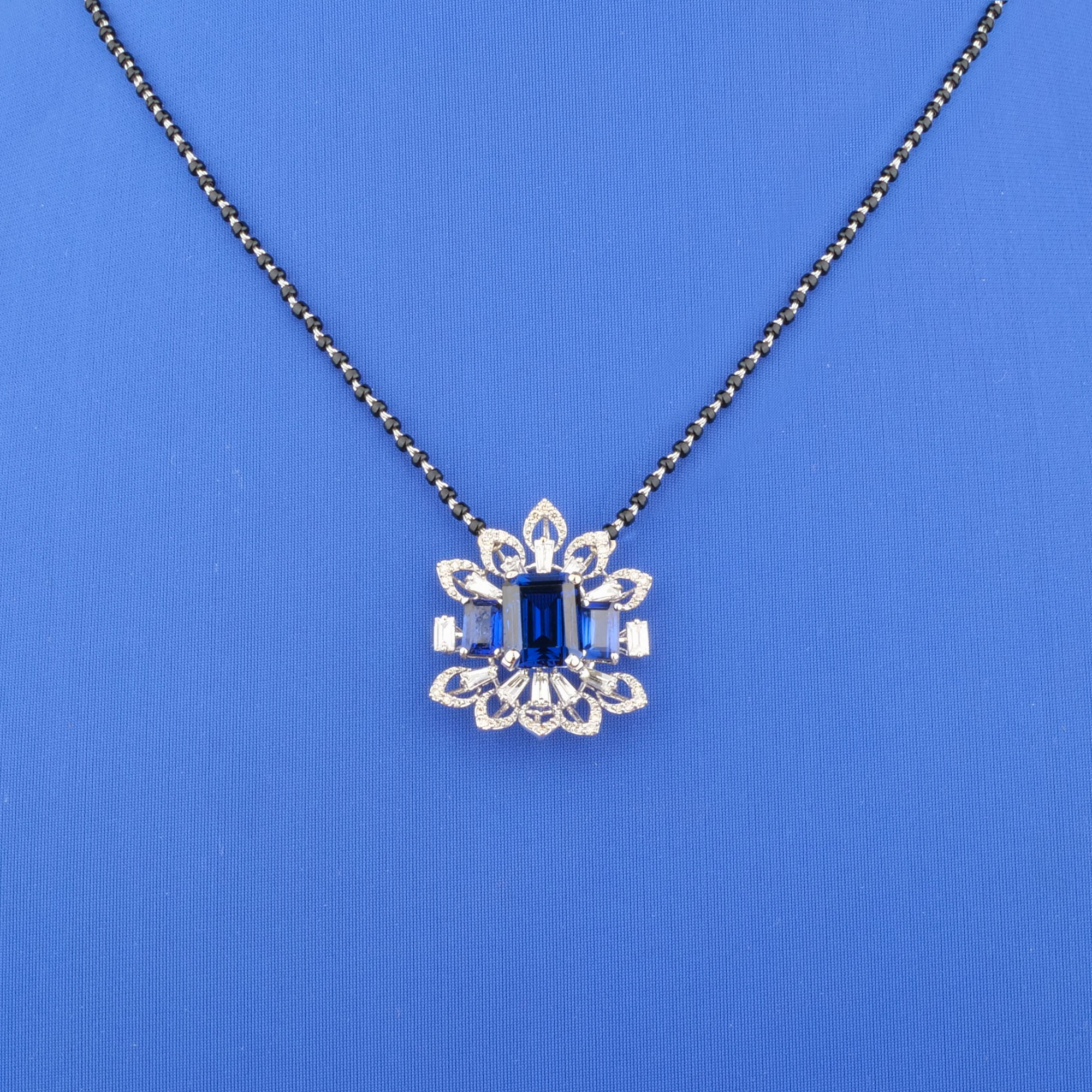 18K White Gold Diamond Mangalsutra Necklace