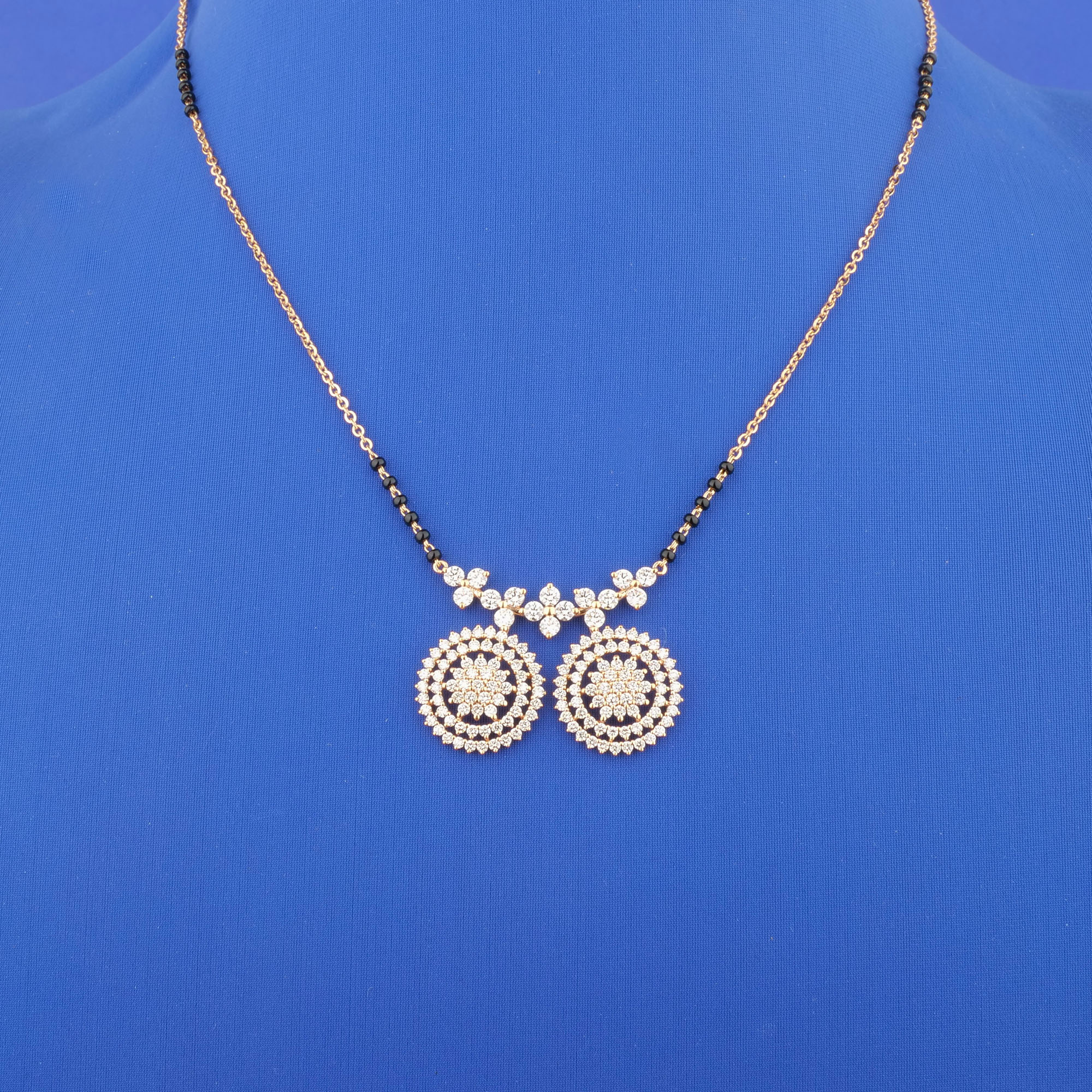 18K Rose Gold Diamond Mangalsutra Necklace