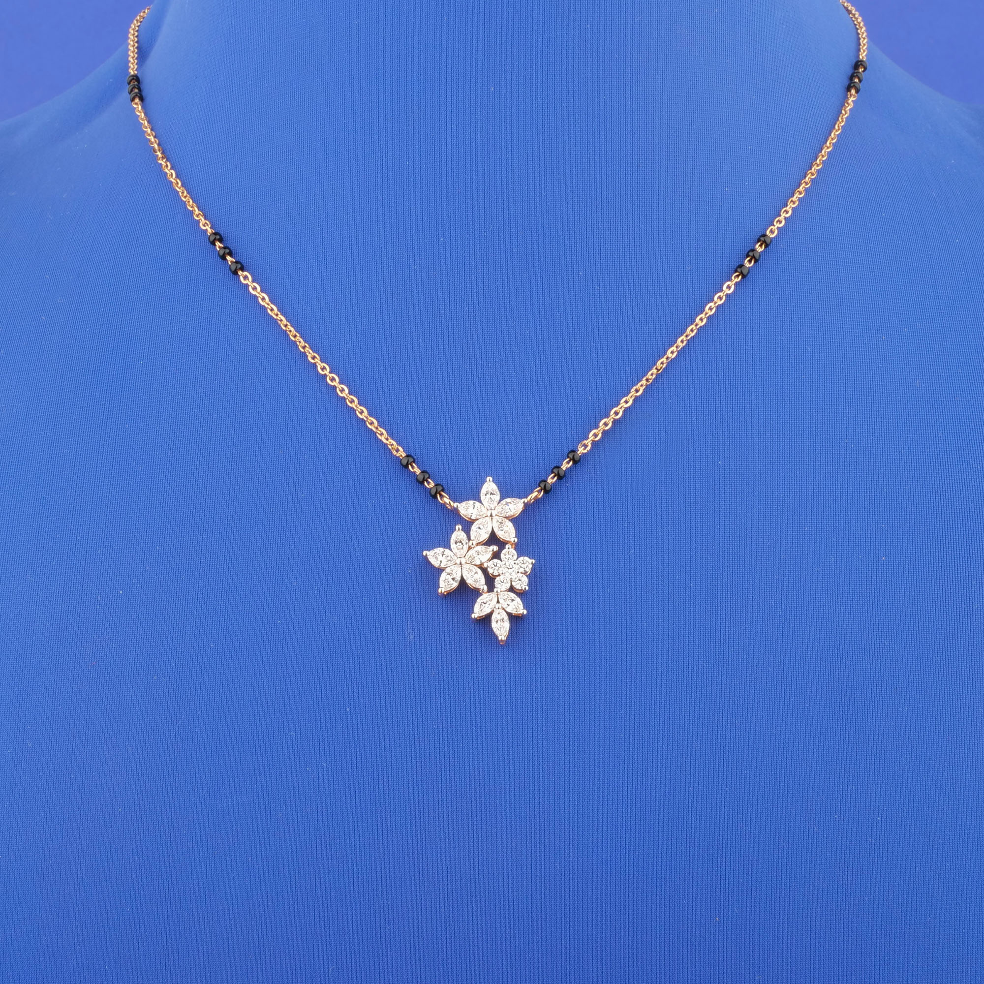 18K Rose Gold Diamond Mangalsutra Necklace