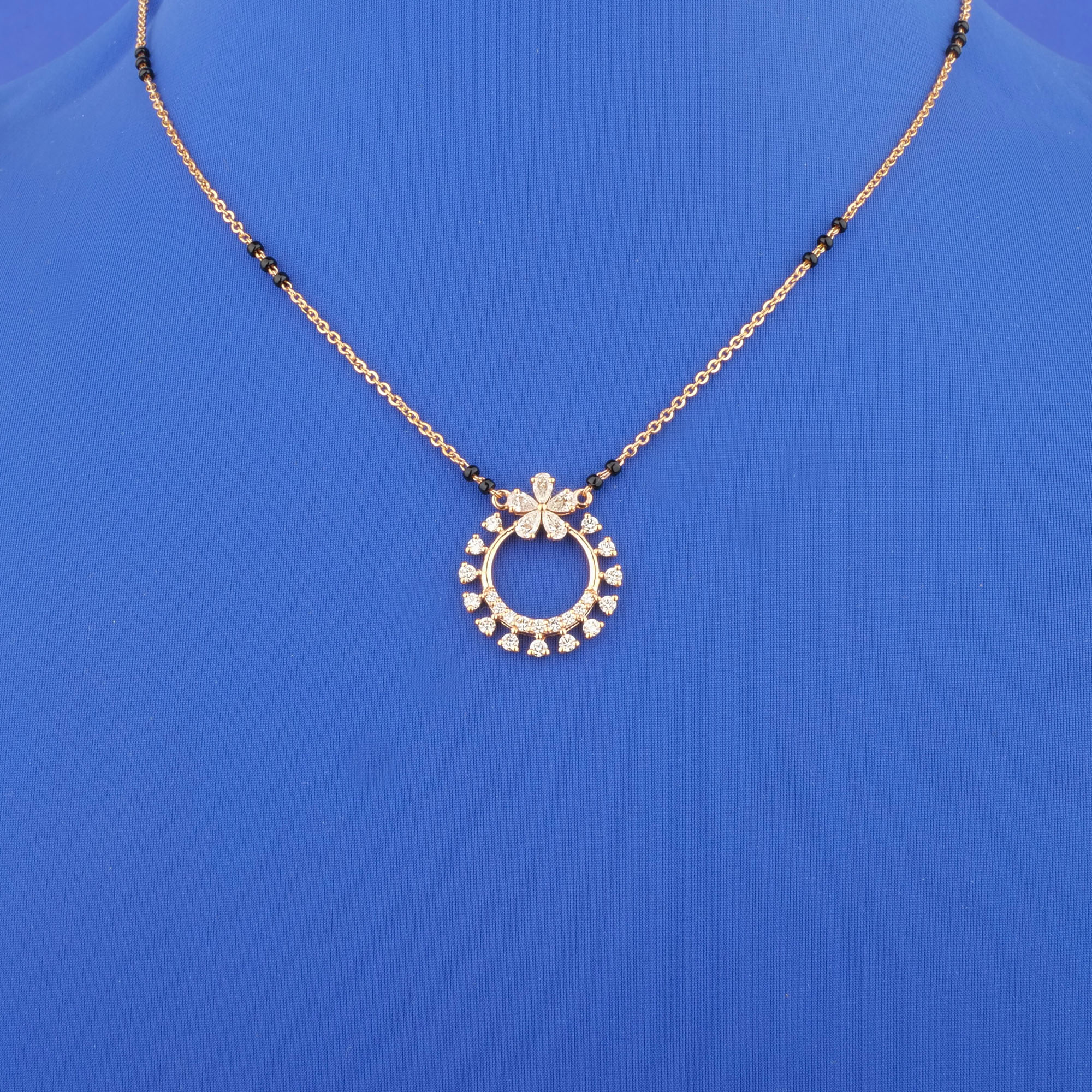 18K Rose Gold Diamond Mangalsutra Necklace