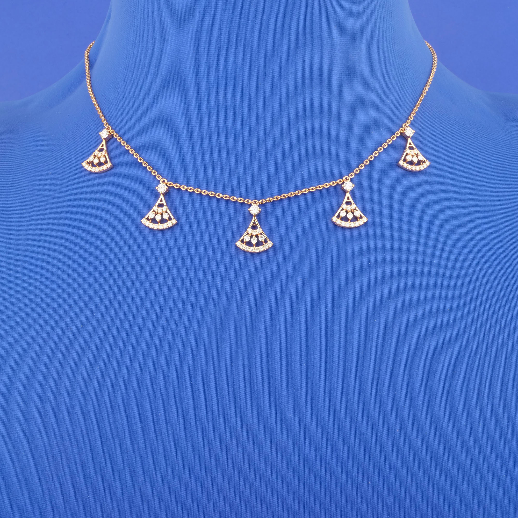 18K Rose Gold Diamond Necklace