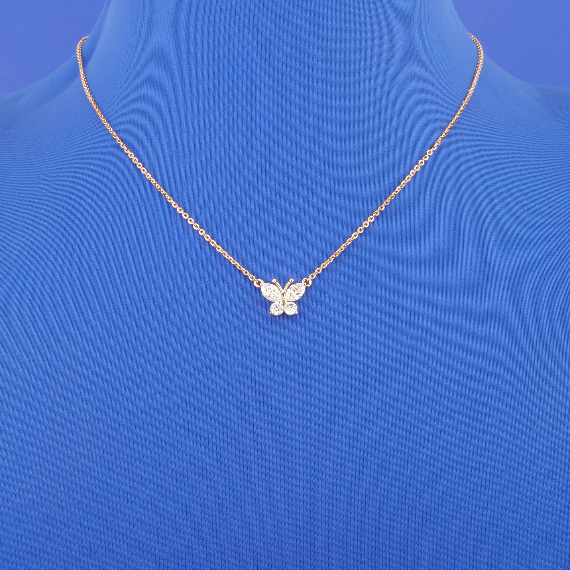 18K Rose Gold Diamond 'Butterfly' Necklace