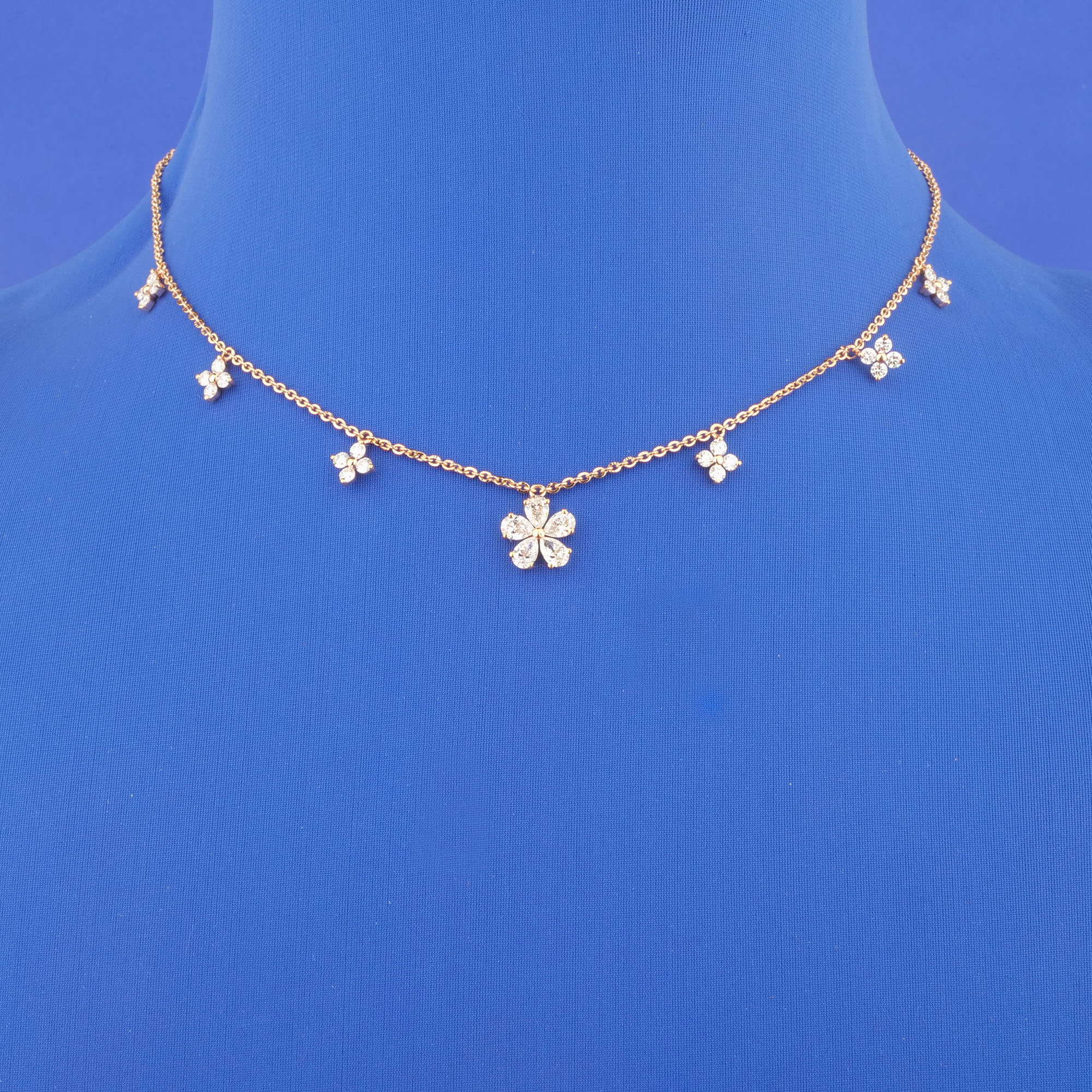 18K Rose Gold Diamond 'Floral' Necklace