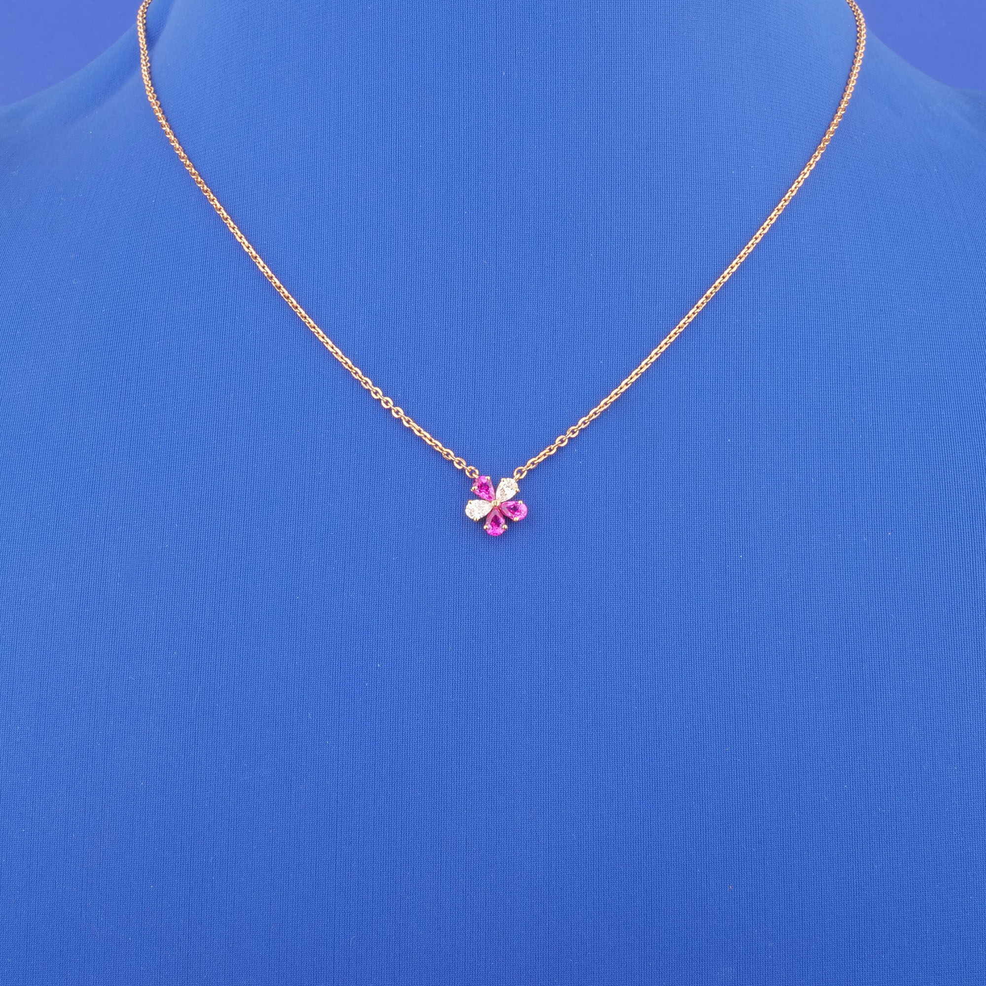 18K Rose Gold Diamond 'Floral' Necklace