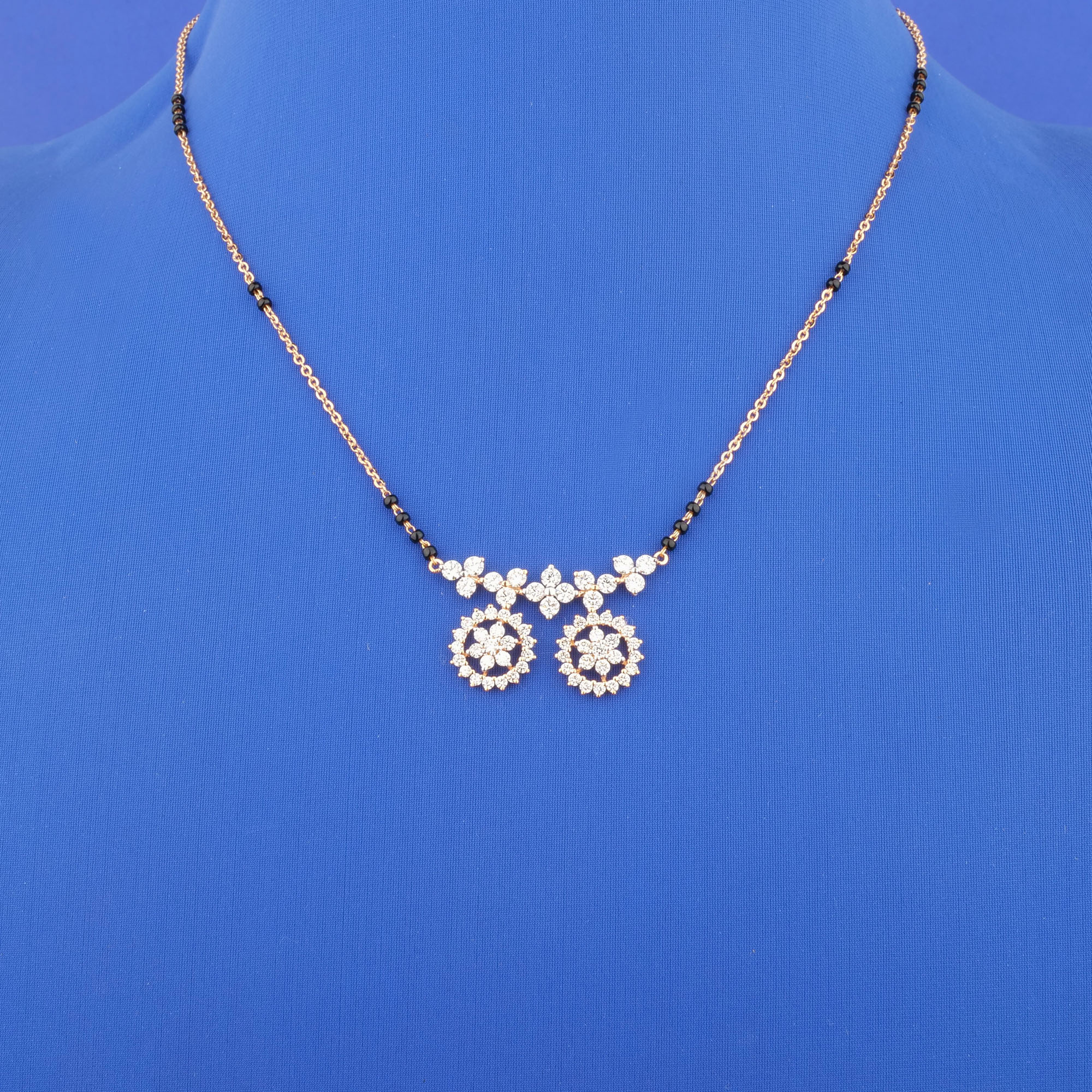 18K Rose Gold Diamond Mangalsutra Necklace