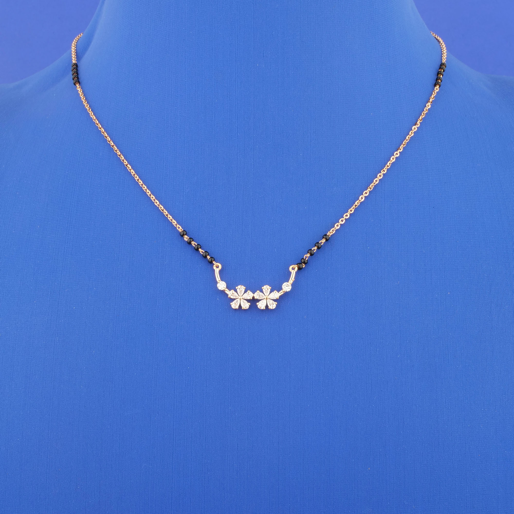 18K Rose Gold Diamond Mangalsutra Necklace
