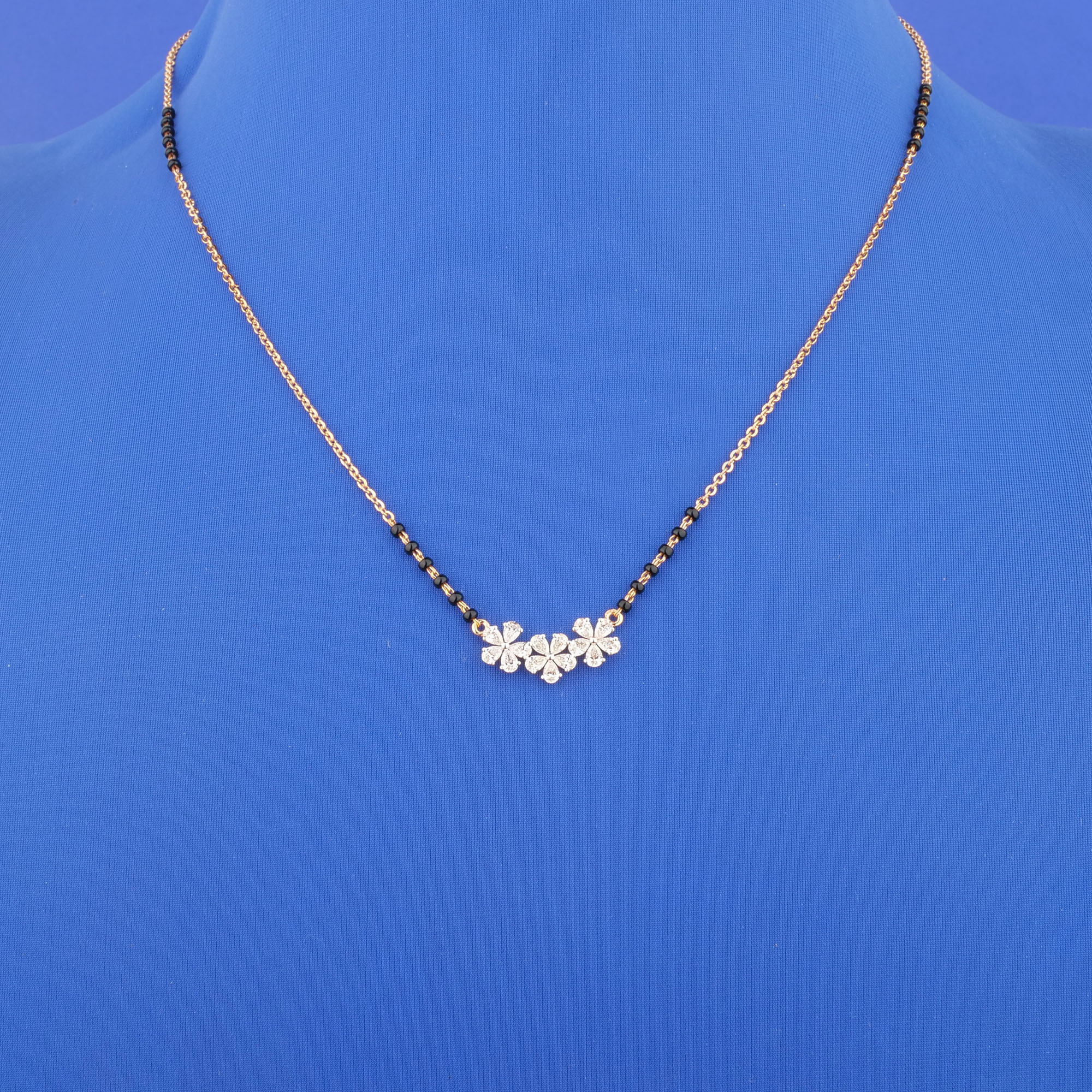 18K Rose Gold Diamond Mangalsutra Necklace