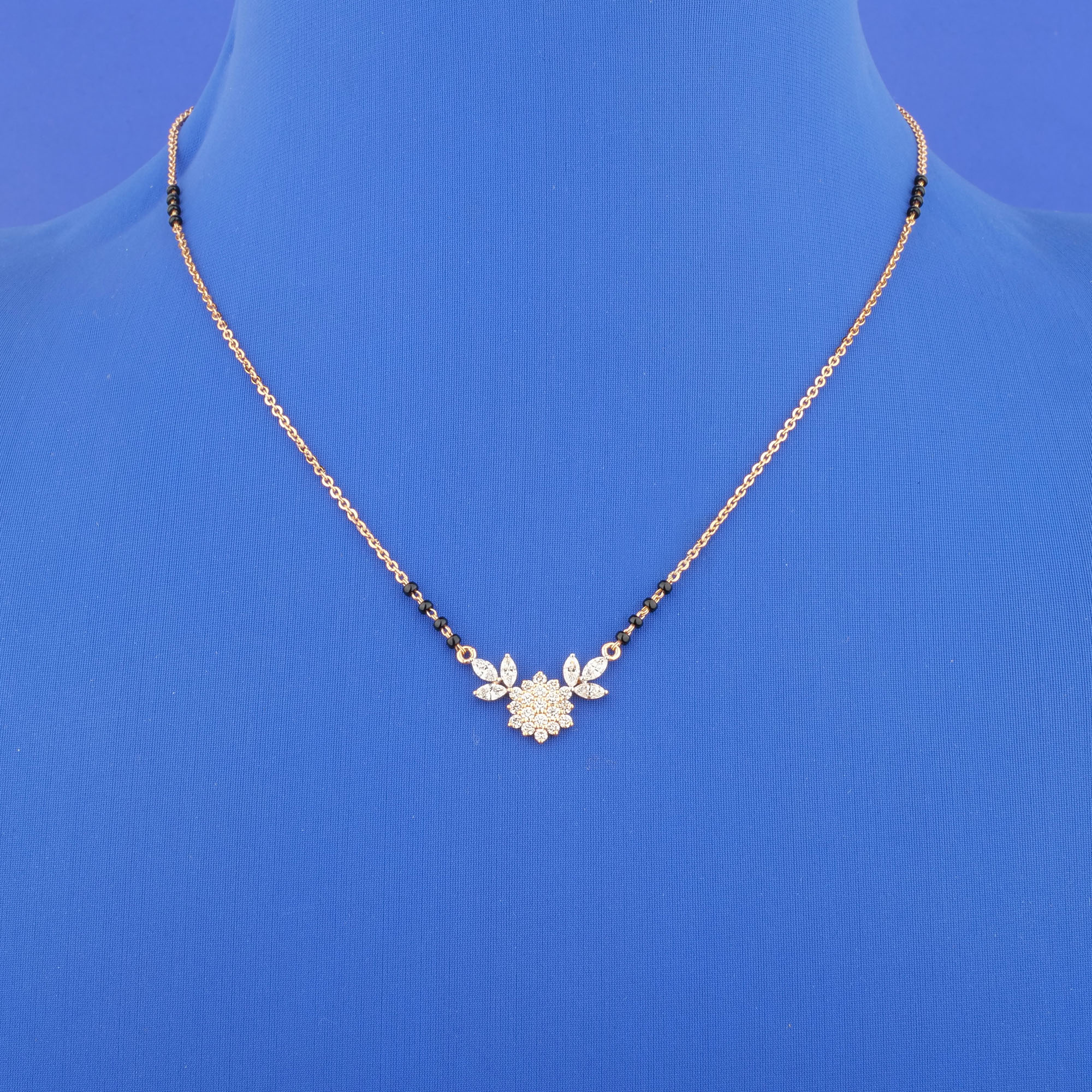 18K Rose Gold Diamond Mangalsutra Necklace
