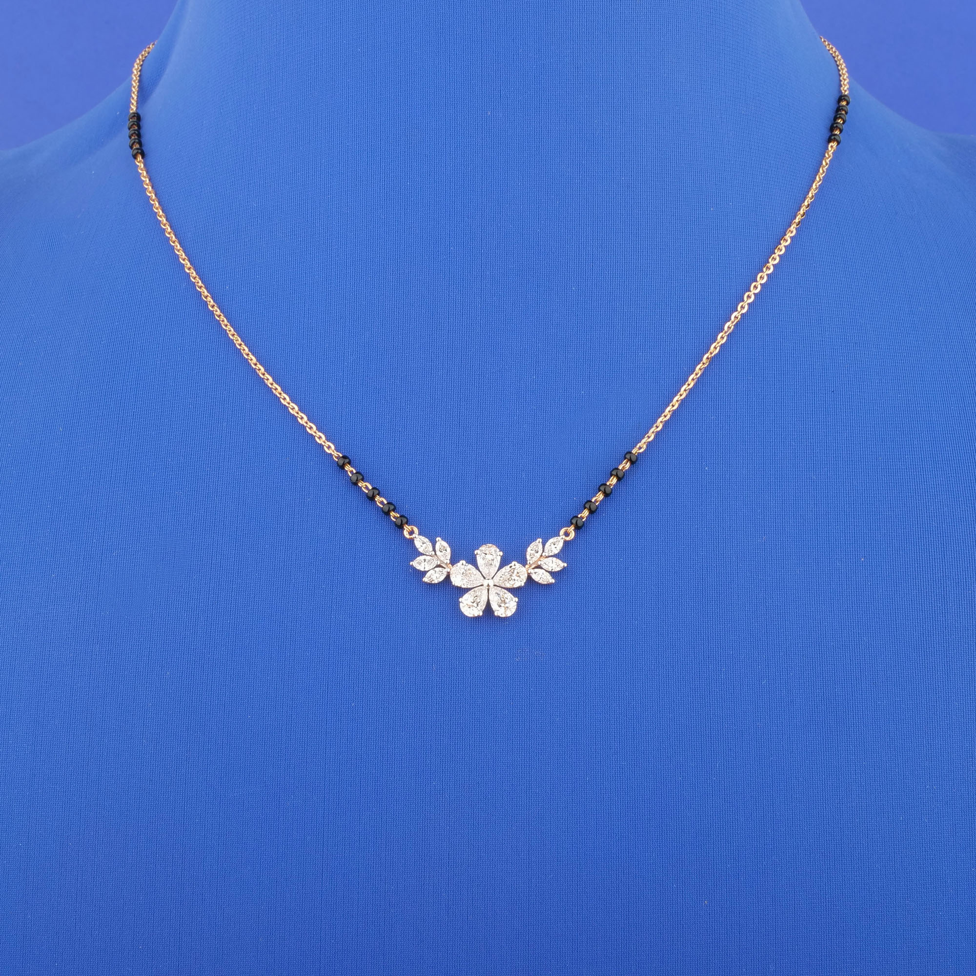 18K Rose Gold Diamond Mangalsutra Necklace