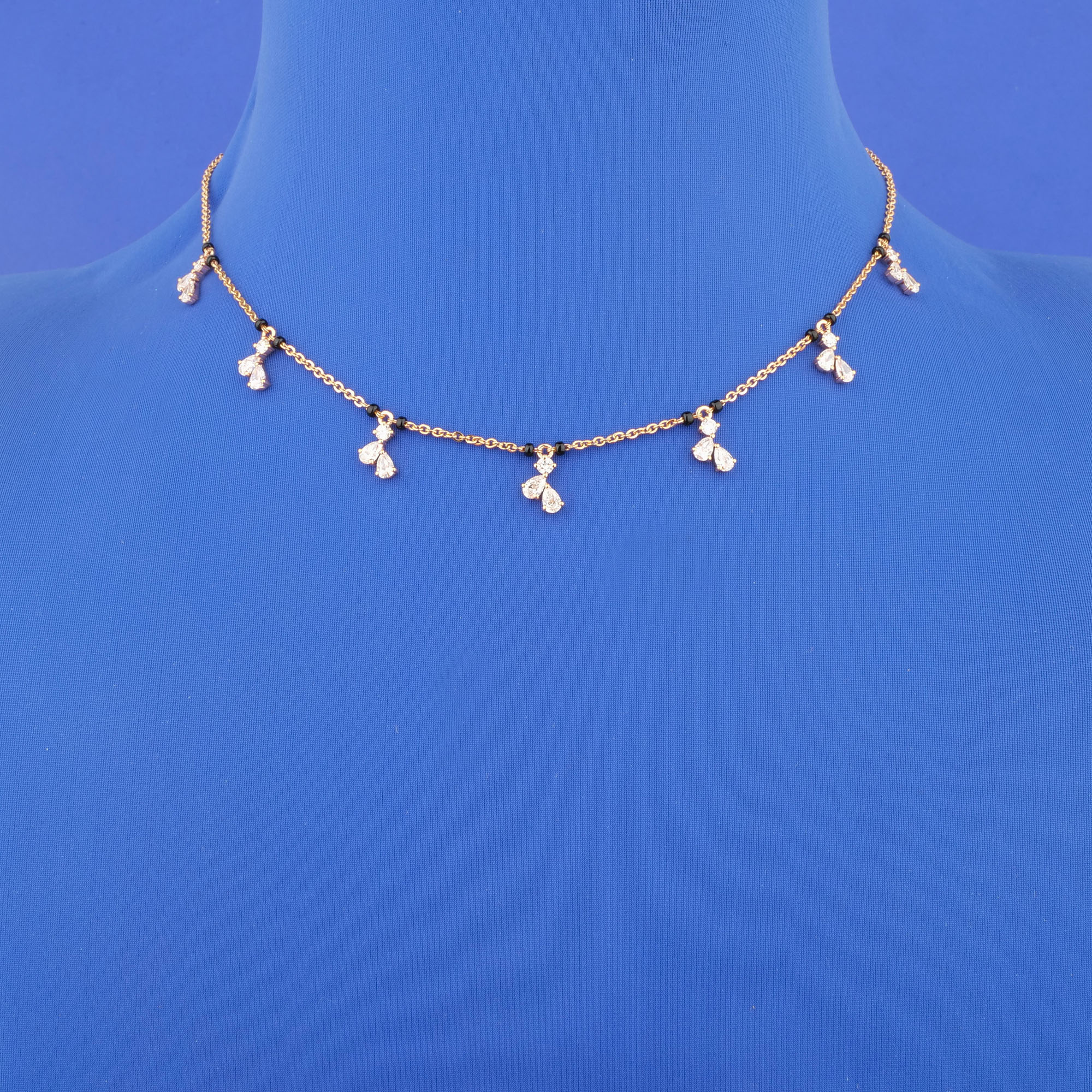 18K Rose Gold Diamond Mangalsutra Necklace
