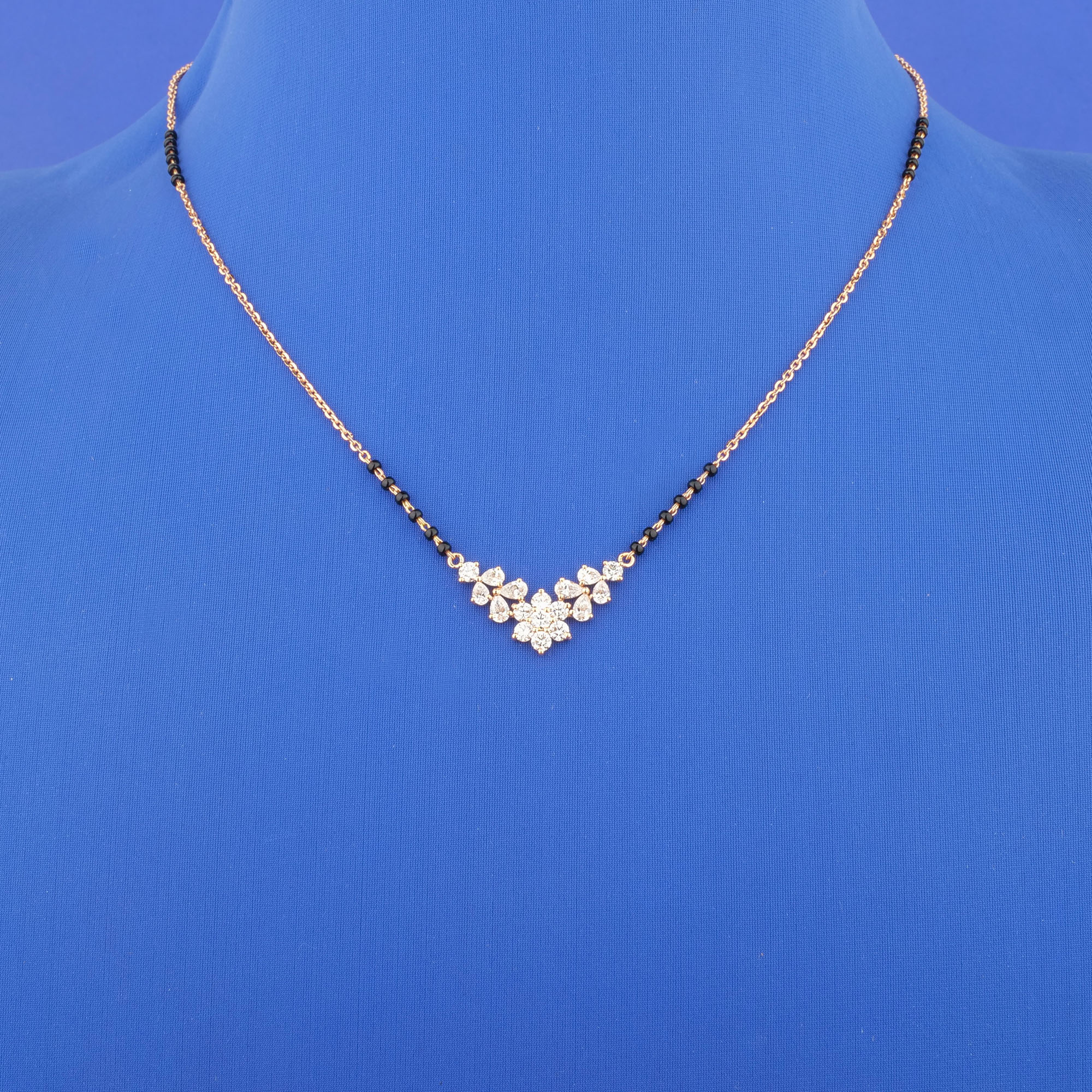 18K Rose Gold Diamond Mangalsutra Necklace
