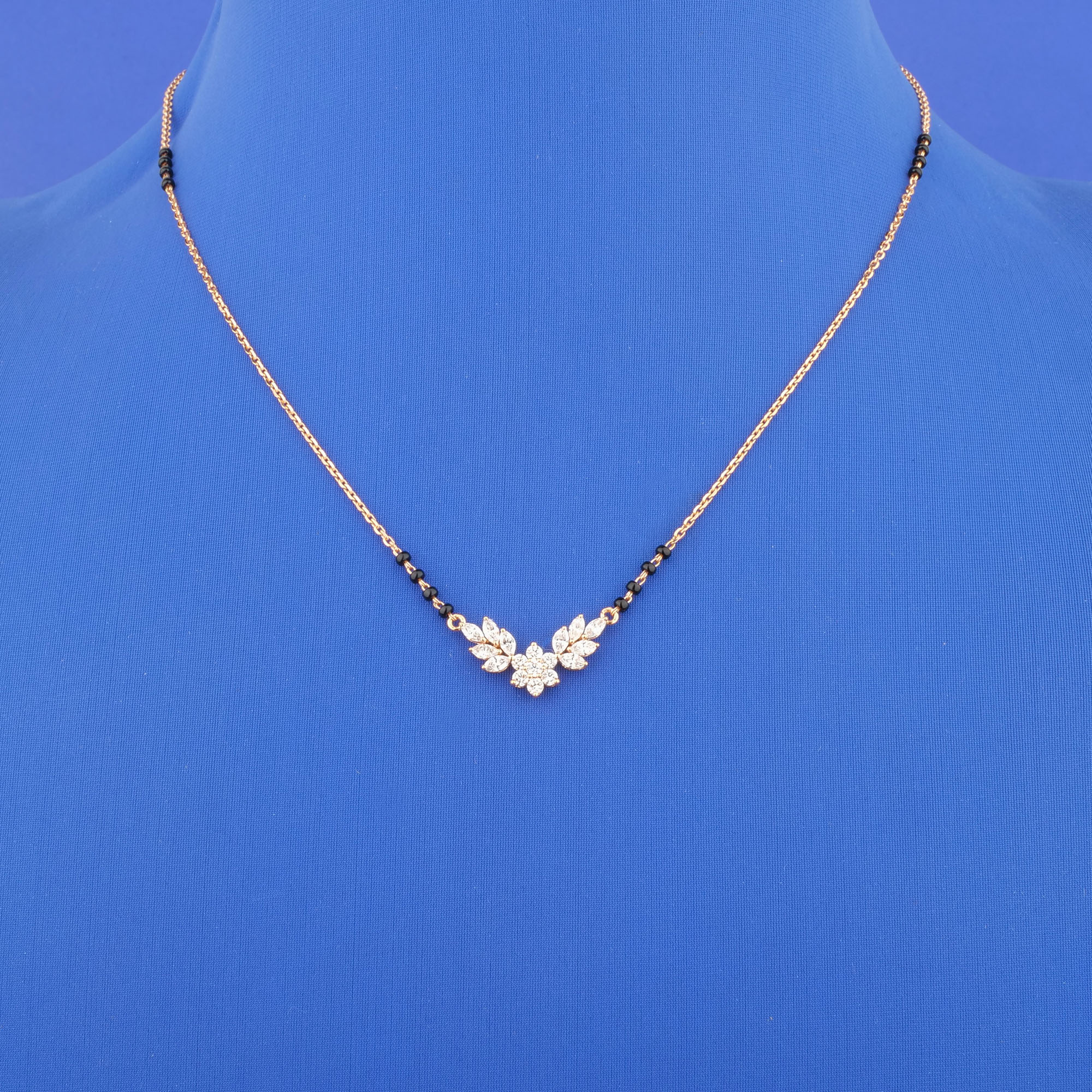 18K Rose Gold Diamond Mangalsutra Necklace